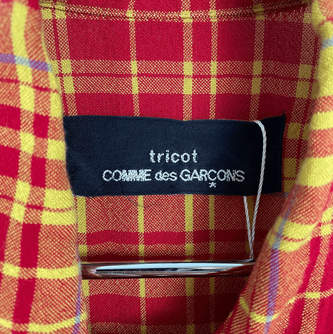90s Comme des Garçons Tricot Plaid Button Up Shirt - Image 4