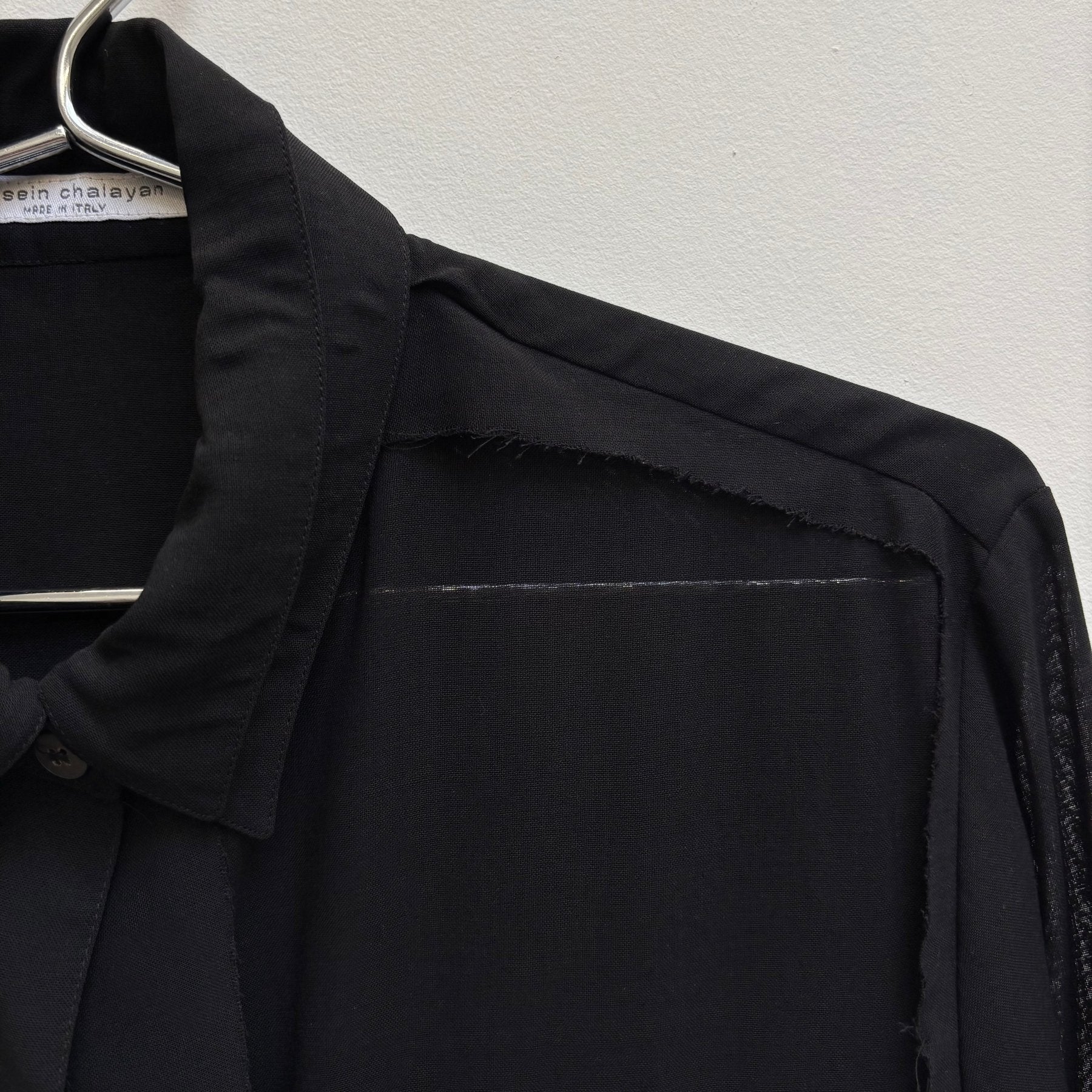 90s Hussein Chalayan Deconstructed Mesh Blouse - Image 4