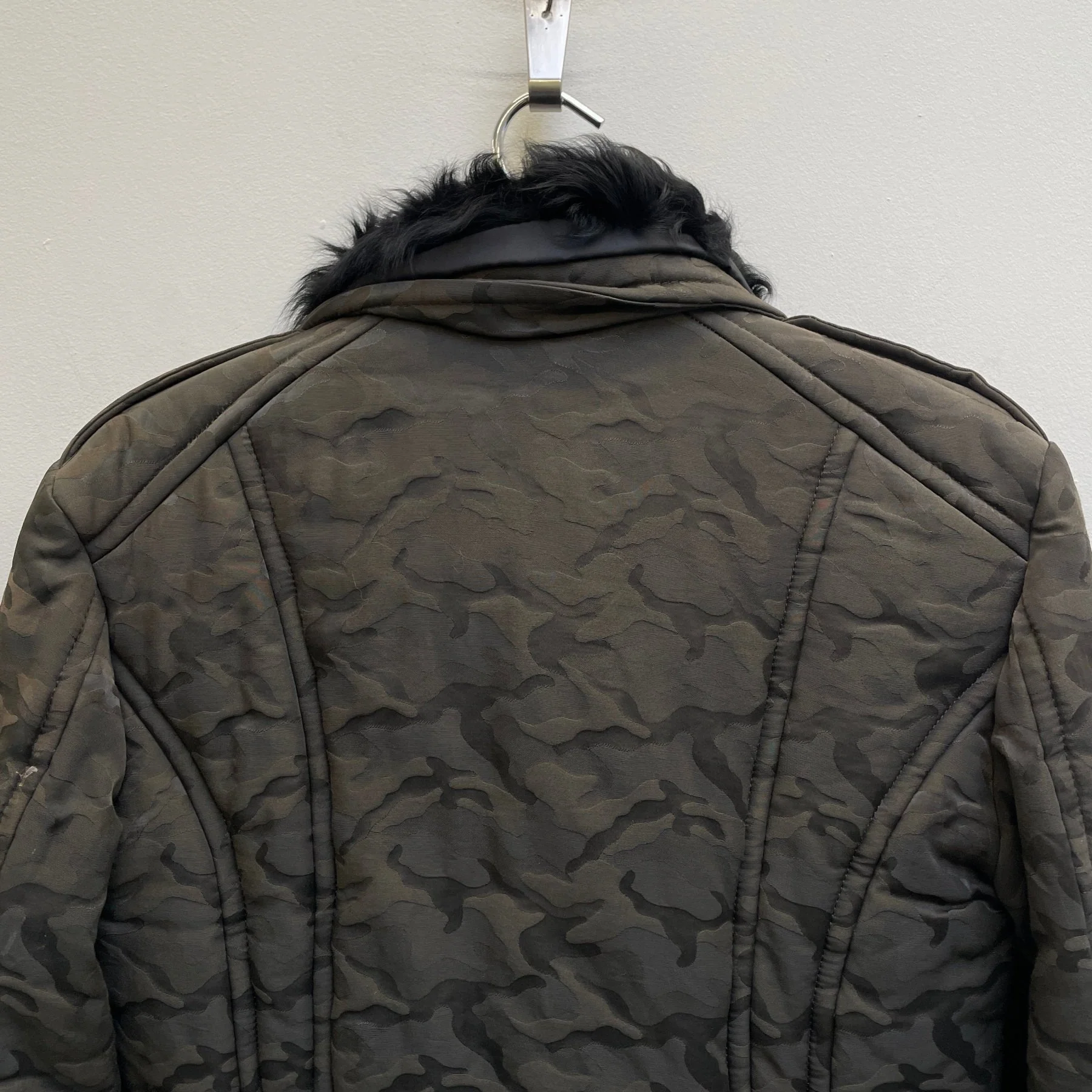 Shellac Embossed Camo Fur Trim Jacket - Image 6