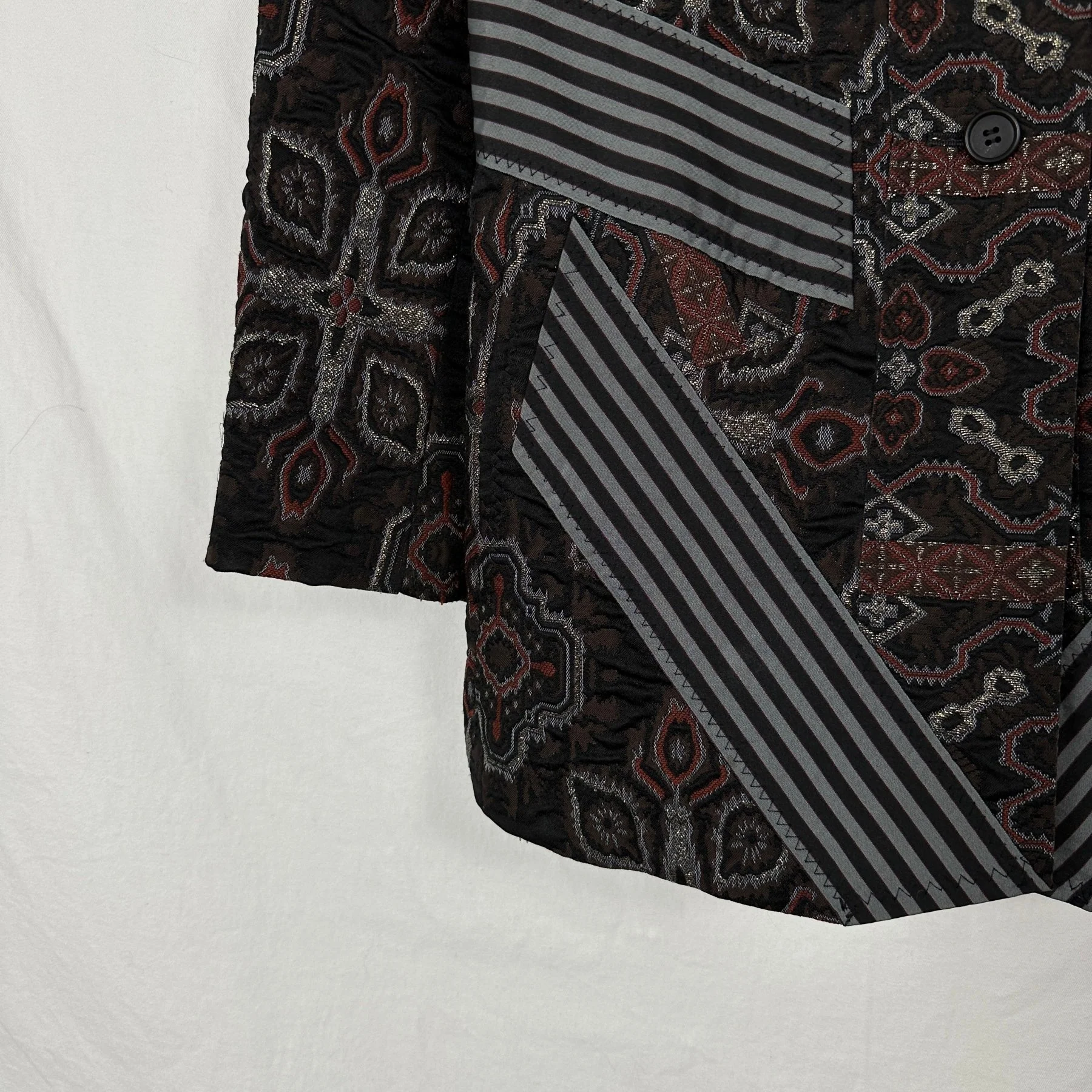 90s Issey Miyake Jacquard Patchwork Blazer - Image 3