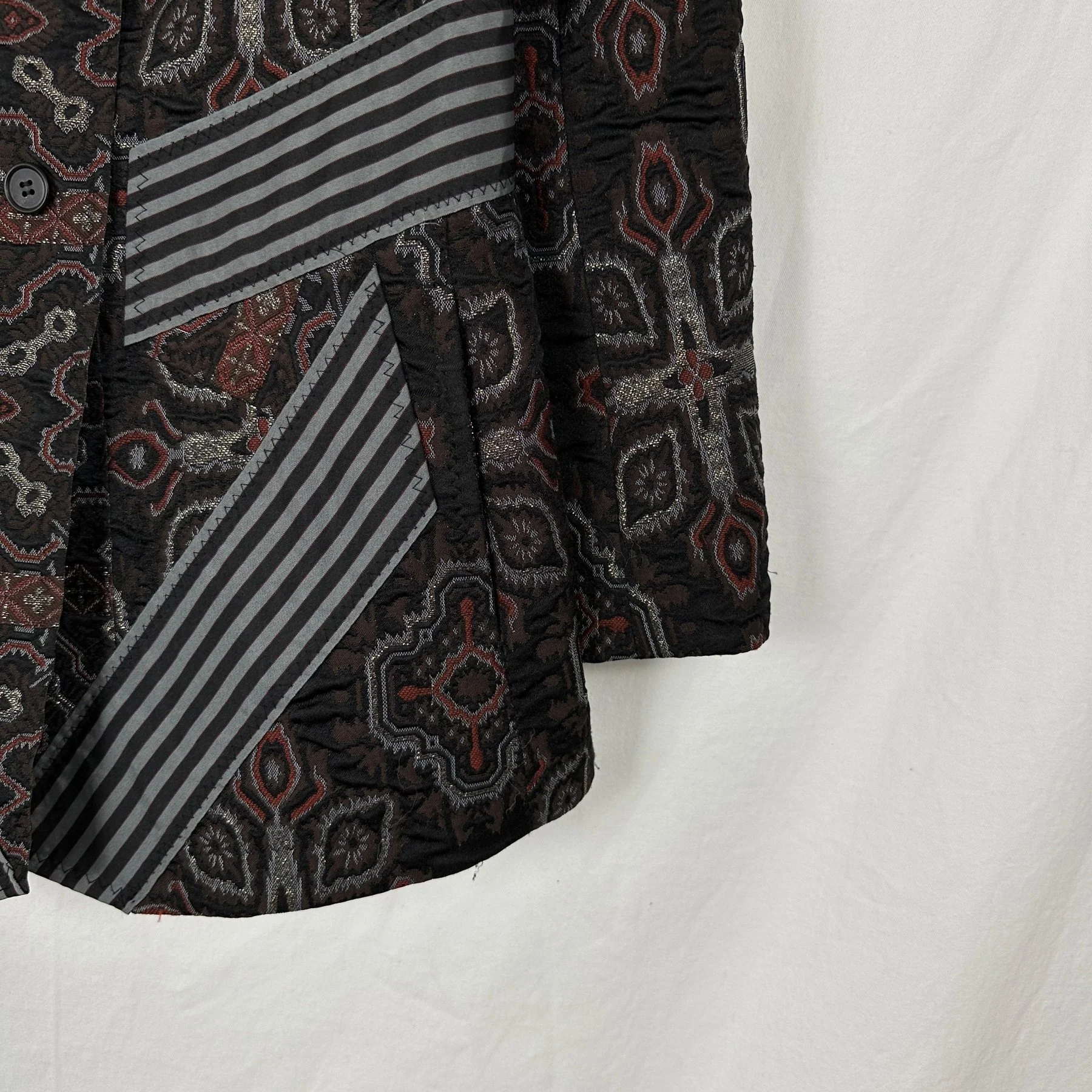 90s Issey Miyake Jacquard Patchwork Blazer - Image 4