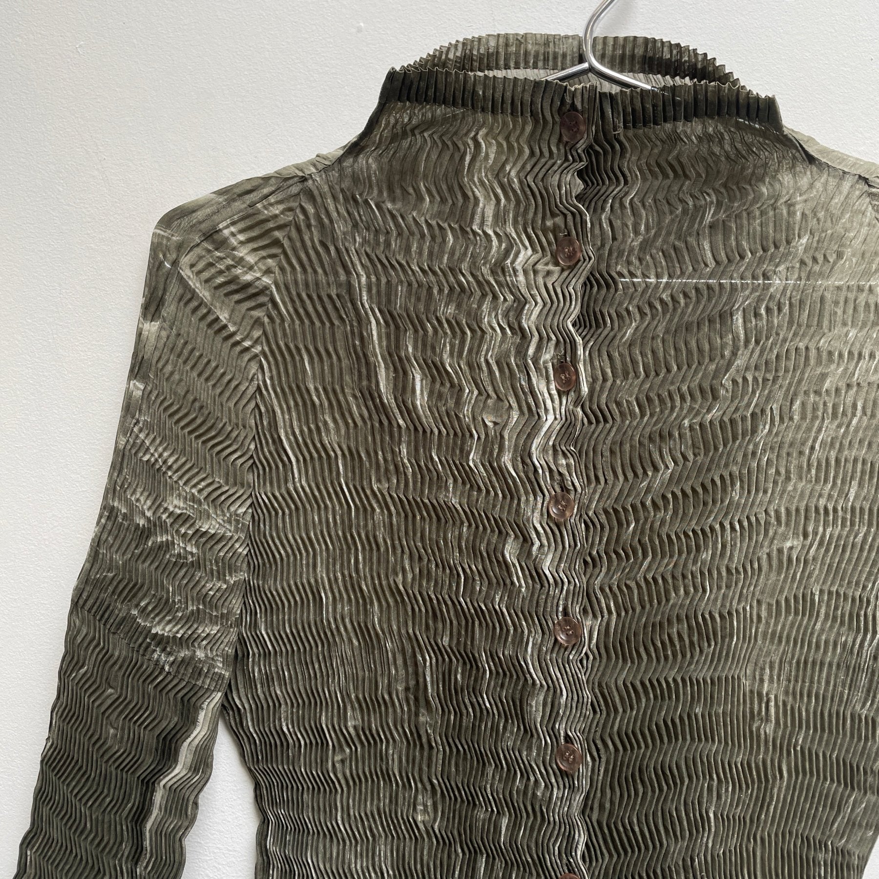 90s Issey Miyake Pleated Button-up - Image 4