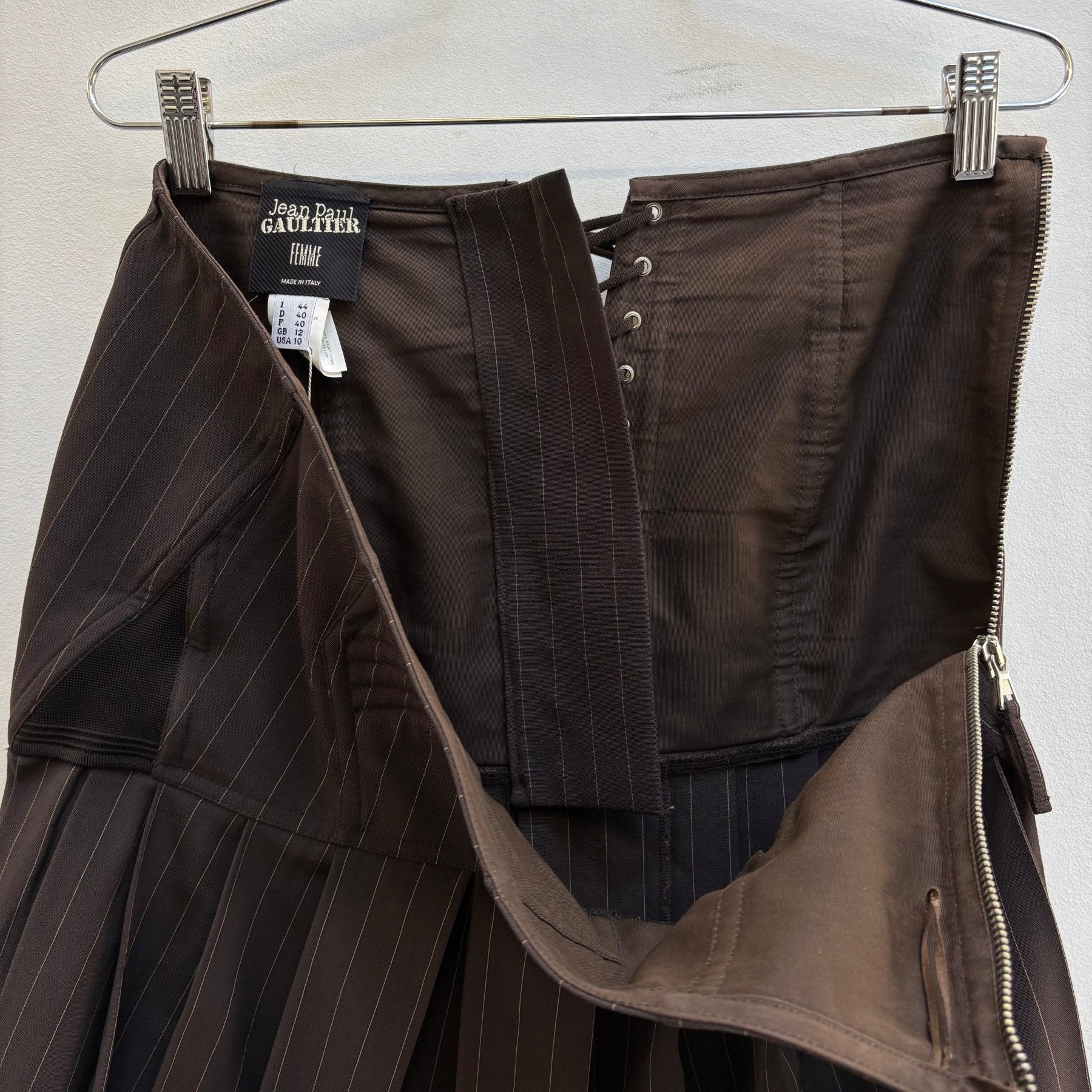 90s Jean Paul Gaultier Corset Pleated Skirt - Image 8