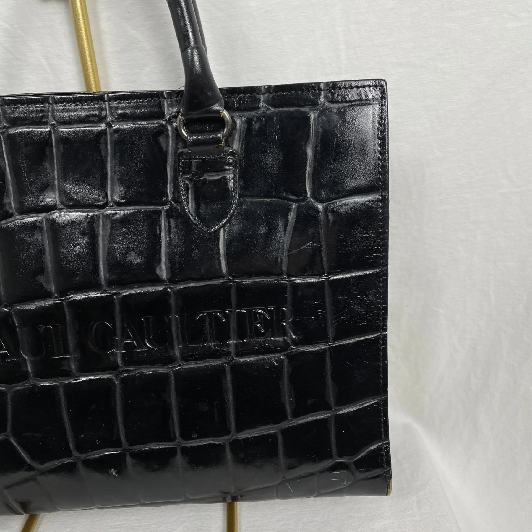 90s Jean Paul Gaultier Crocodile Document Bag - Image 3
