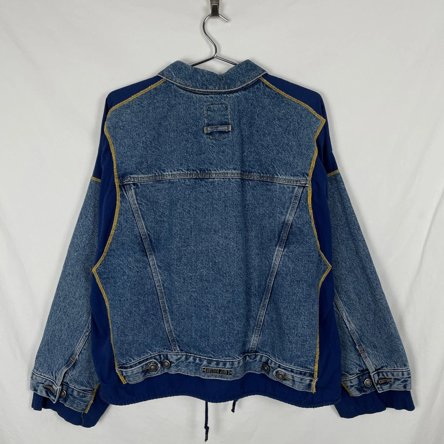 90s Jean Paul Gaultier Fabric Switching Denim Jacket - Image 6