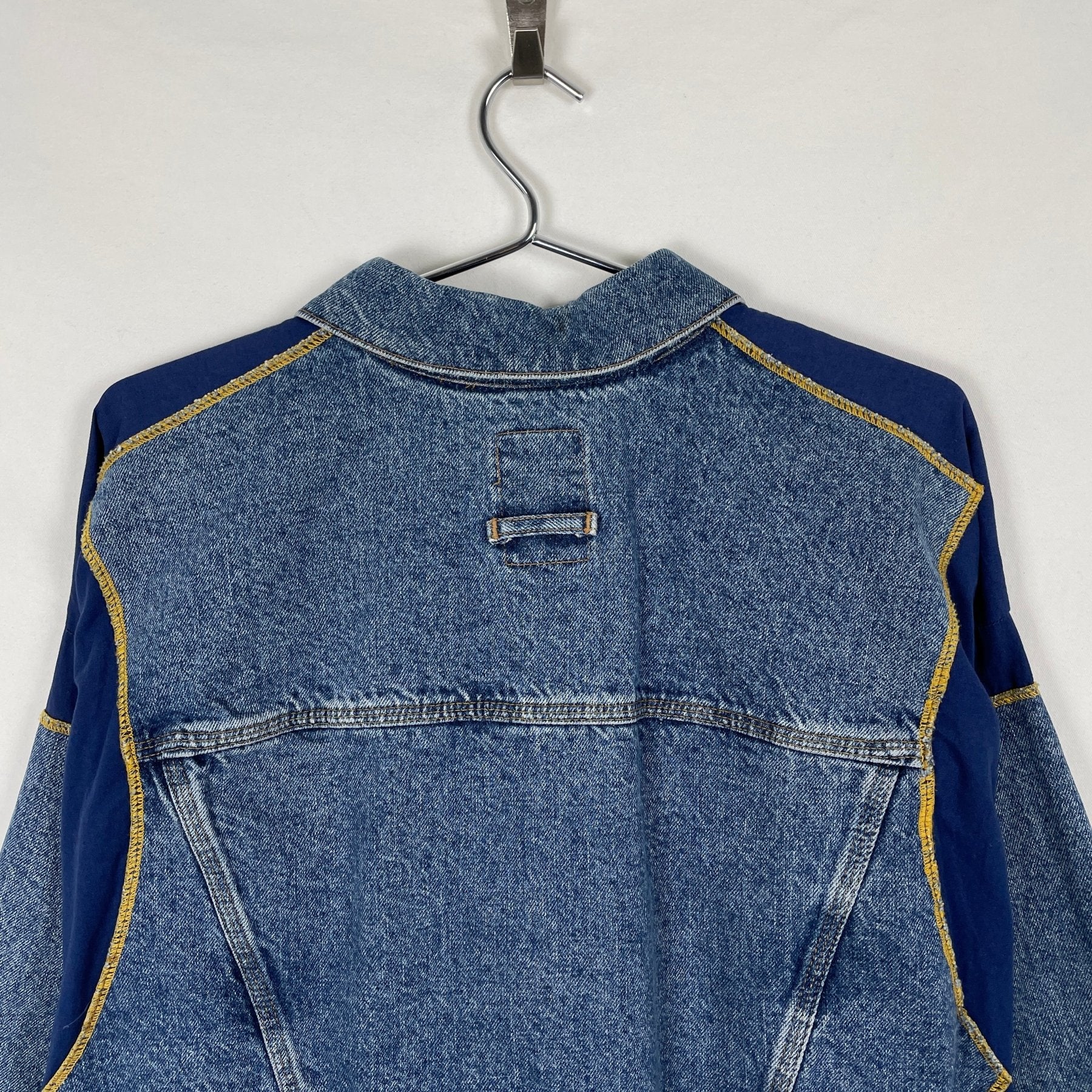 90s Jean Paul Gaultier Fabric Switching Denim Jacket - Image 7