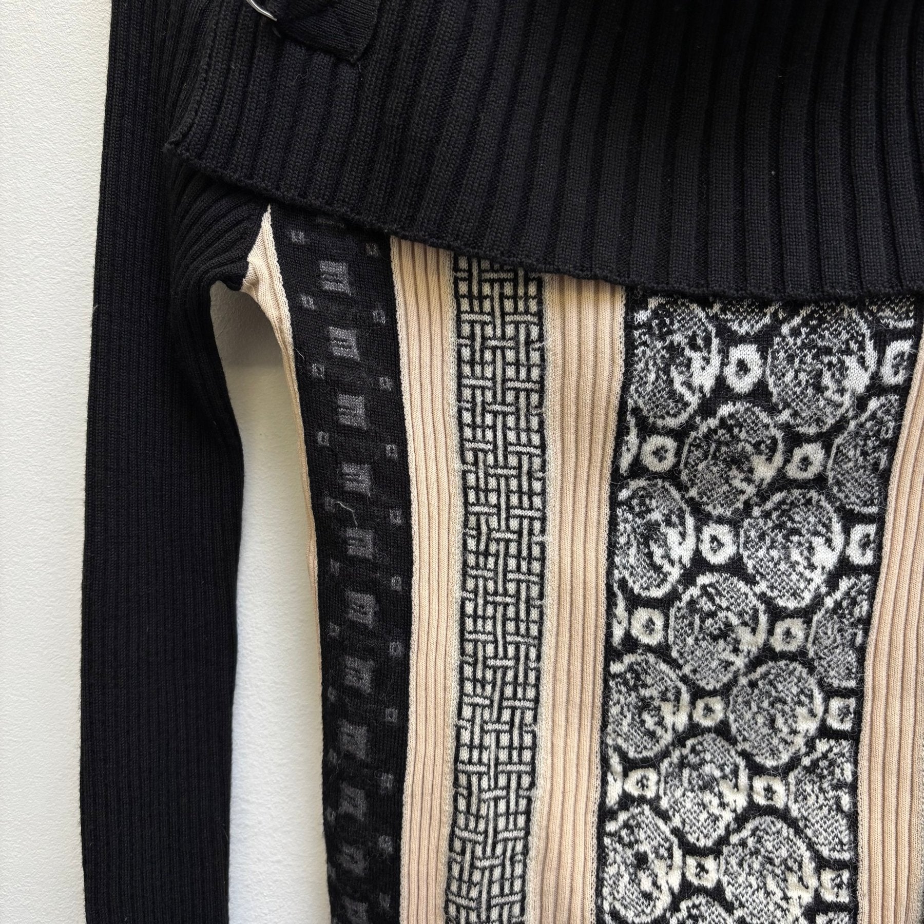 90s Jean Paul Gaultier Maillé Femme Patterned Knit Top - Image 11