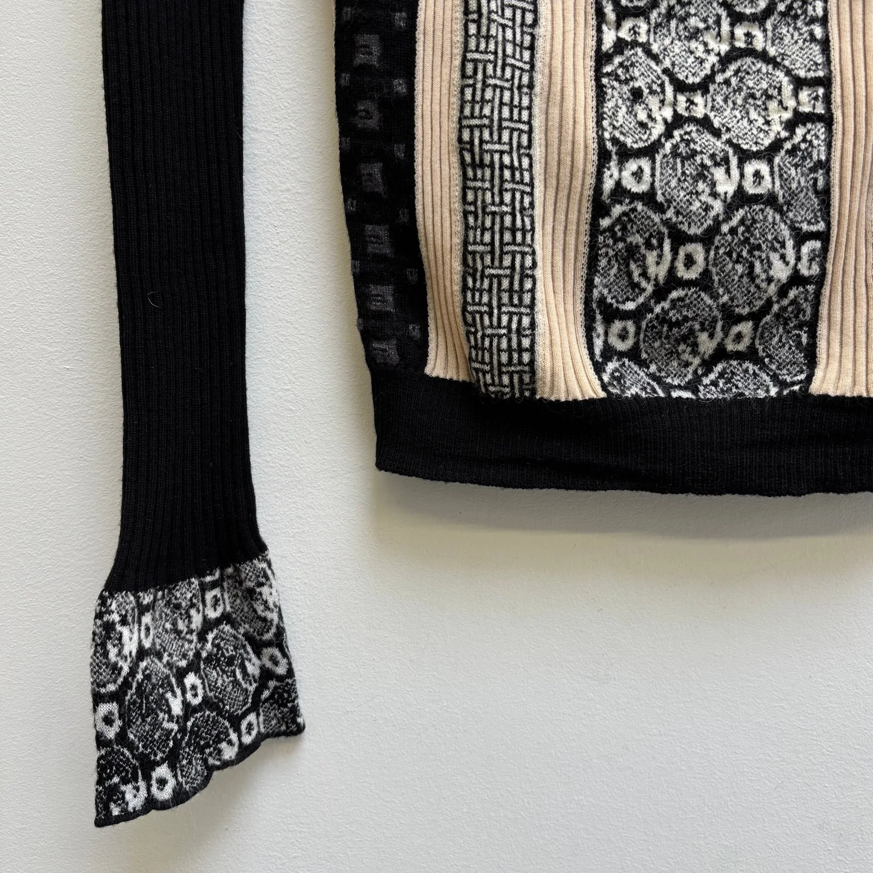 90s Jean Paul Gaultier Maillé Femme Patterned Knit Top - Image 12