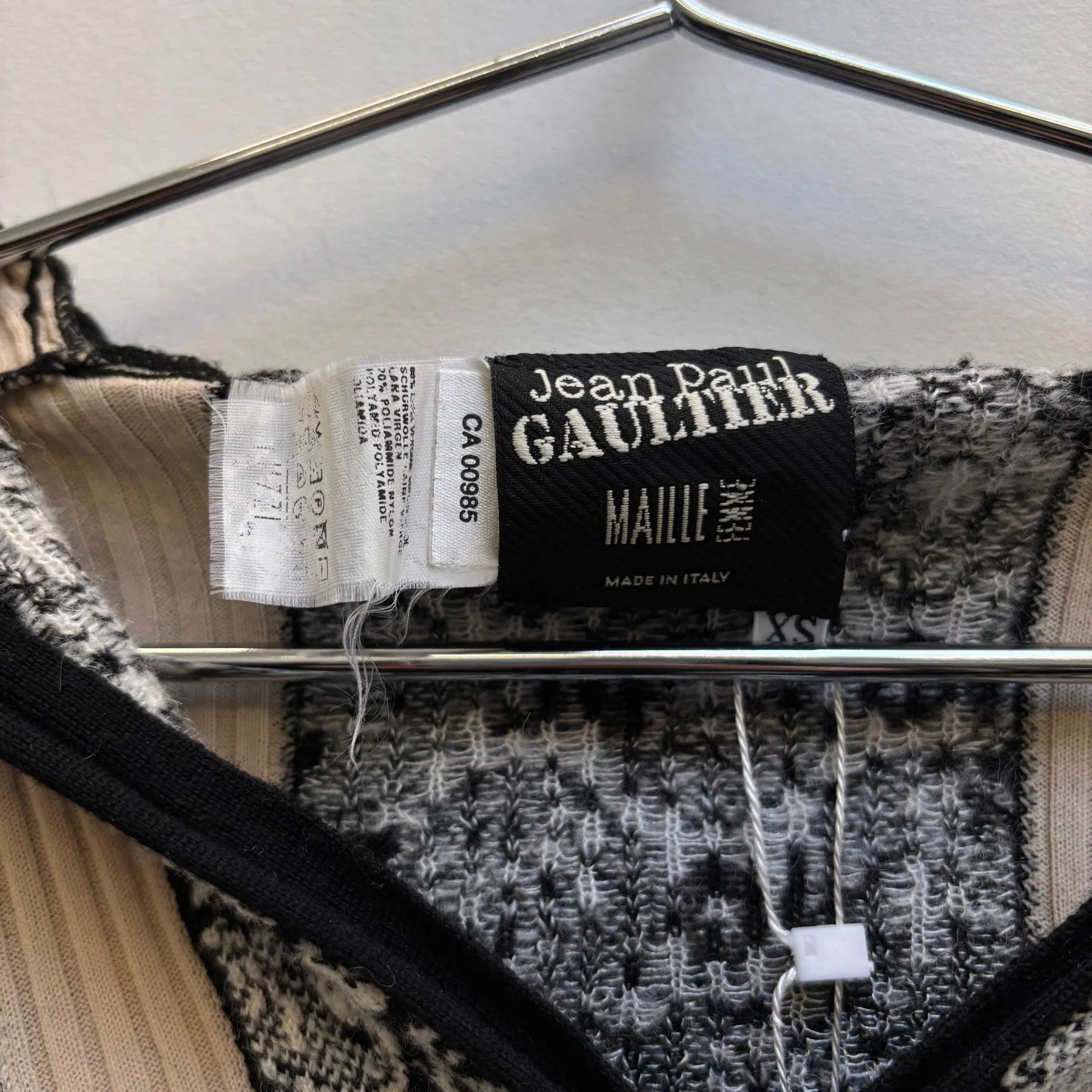 90s Jean Paul Gaultier Maillé Femme Patterned Knit Top - Image 13