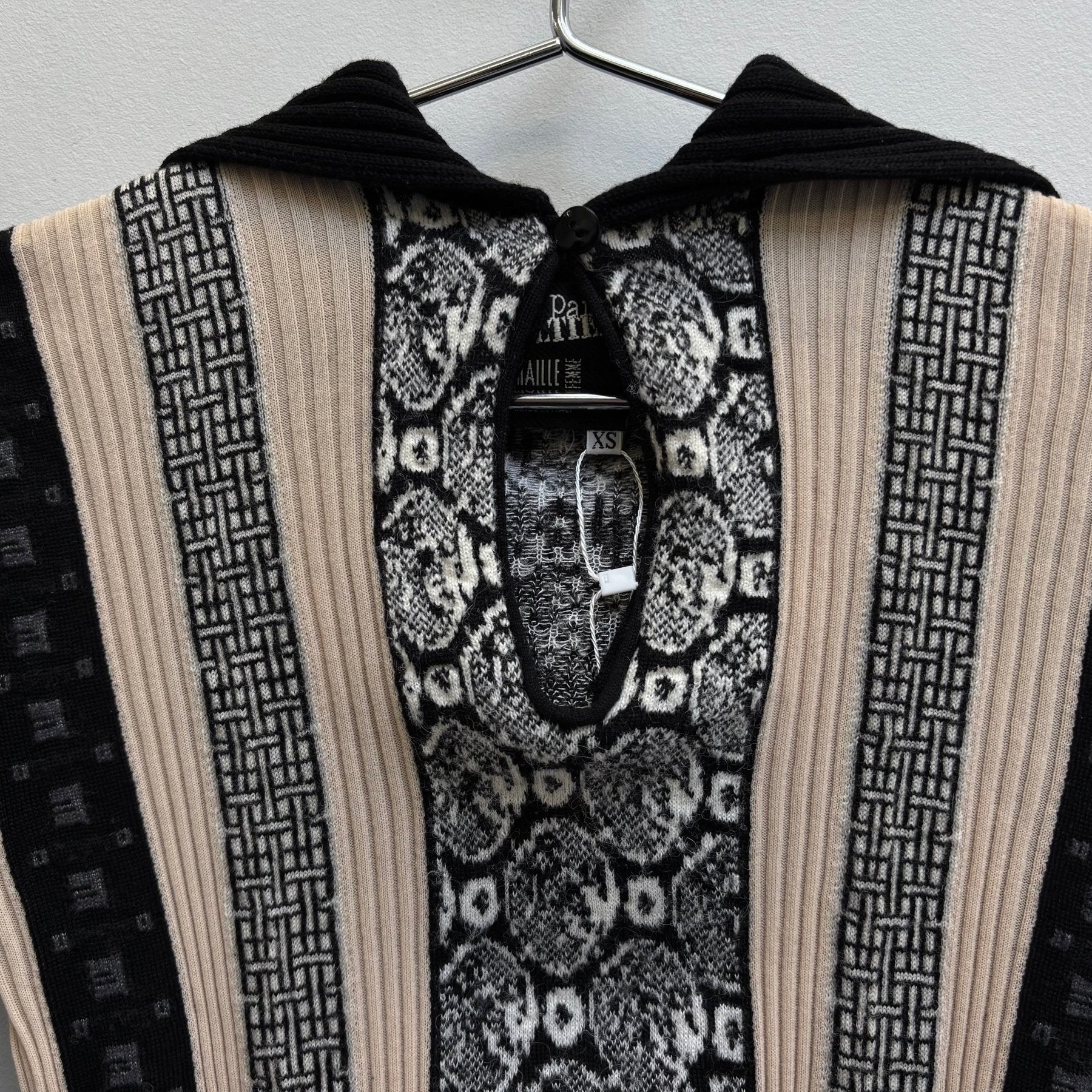 90s Jean Paul Gaultier Maillé Femme Patterned Knit Top - Image 4