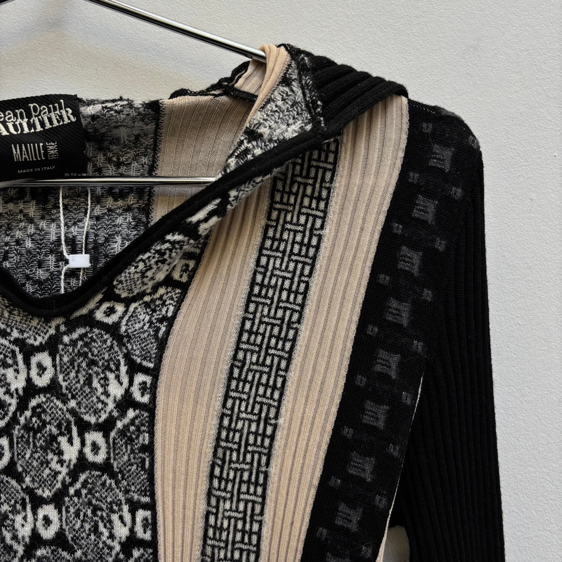 90s Jean Paul Gaultier Maillé Femme Patterned Knit Top - Image 6