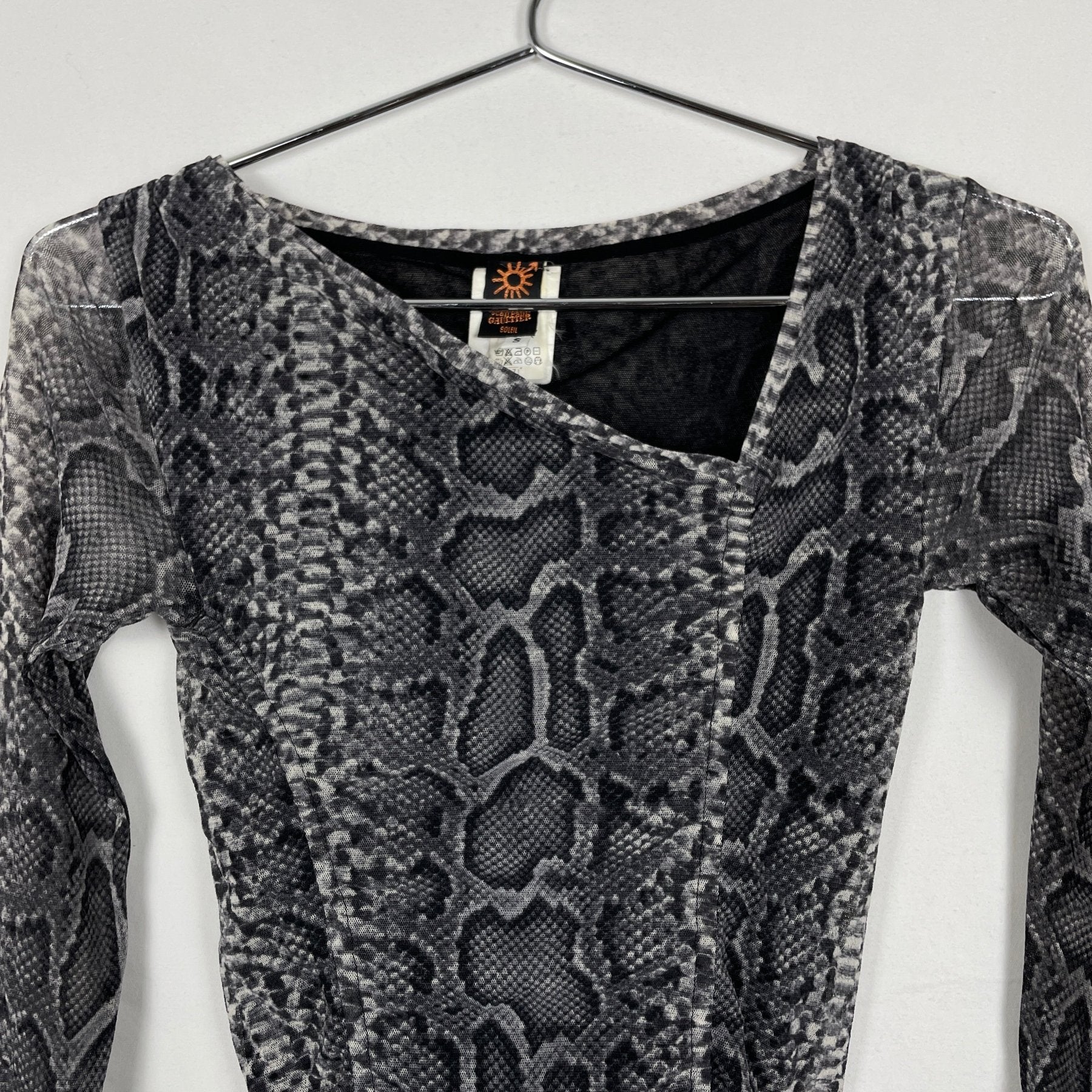 90s Jean Paul Gaultier Snakeskin Mesh Top - Image 3