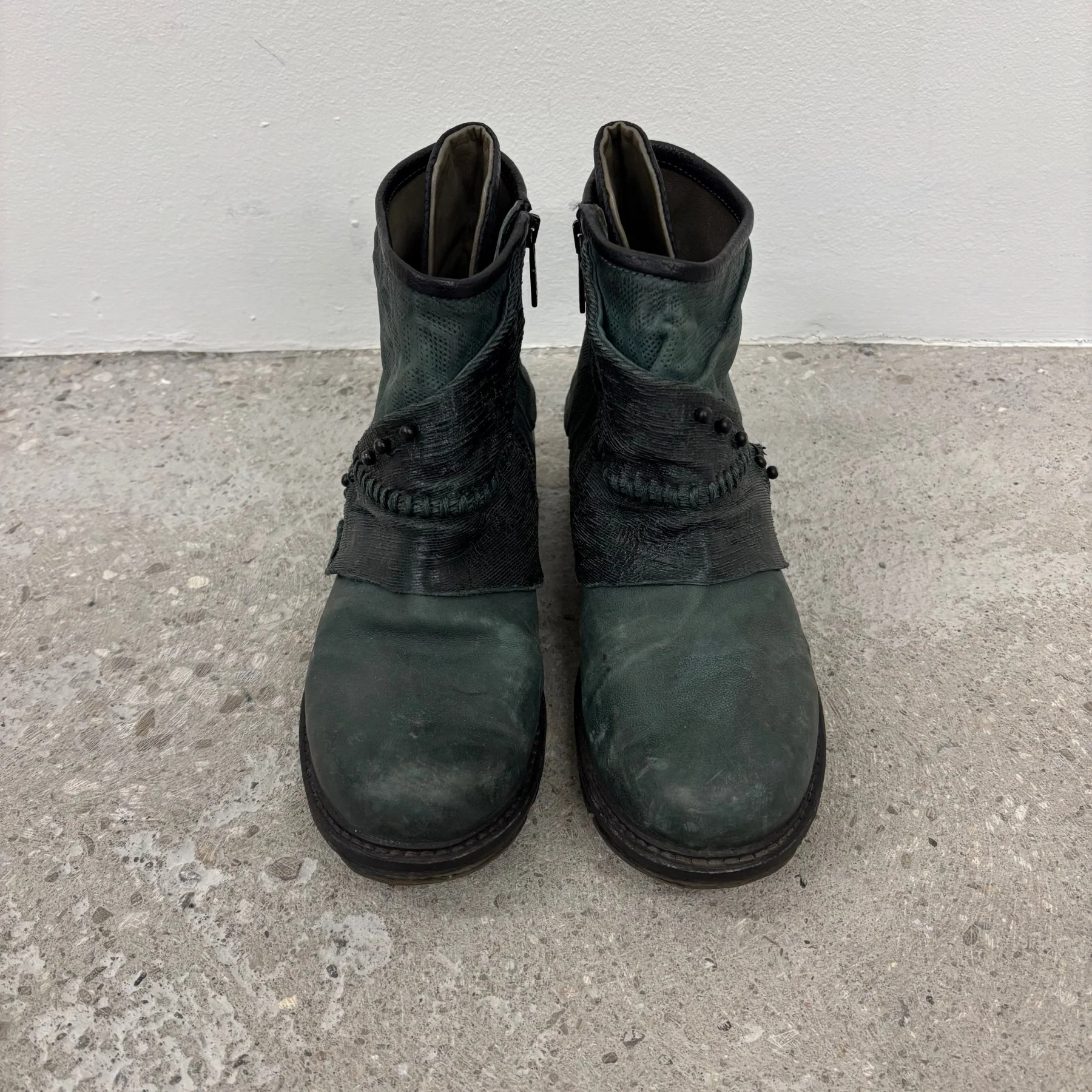 A.S. 98 Airstep Green Leather Ankle Boots - Image 3