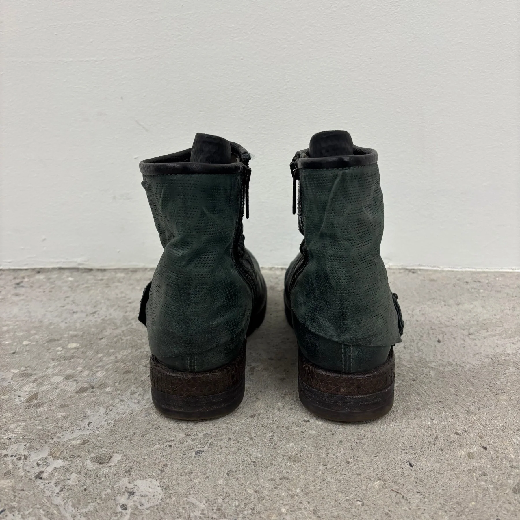 A.S. 98 Airstep Green Leather Ankle Boots - Image 4