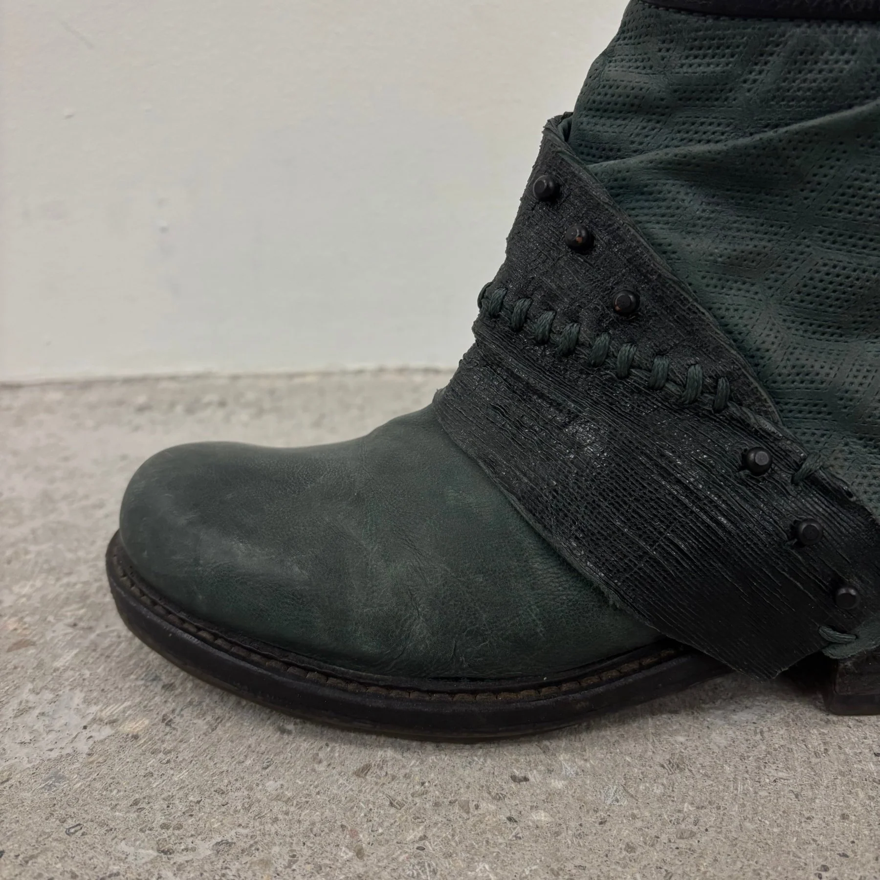 A.S. 98 Airstep Green Leather Ankle Boots - Image 5