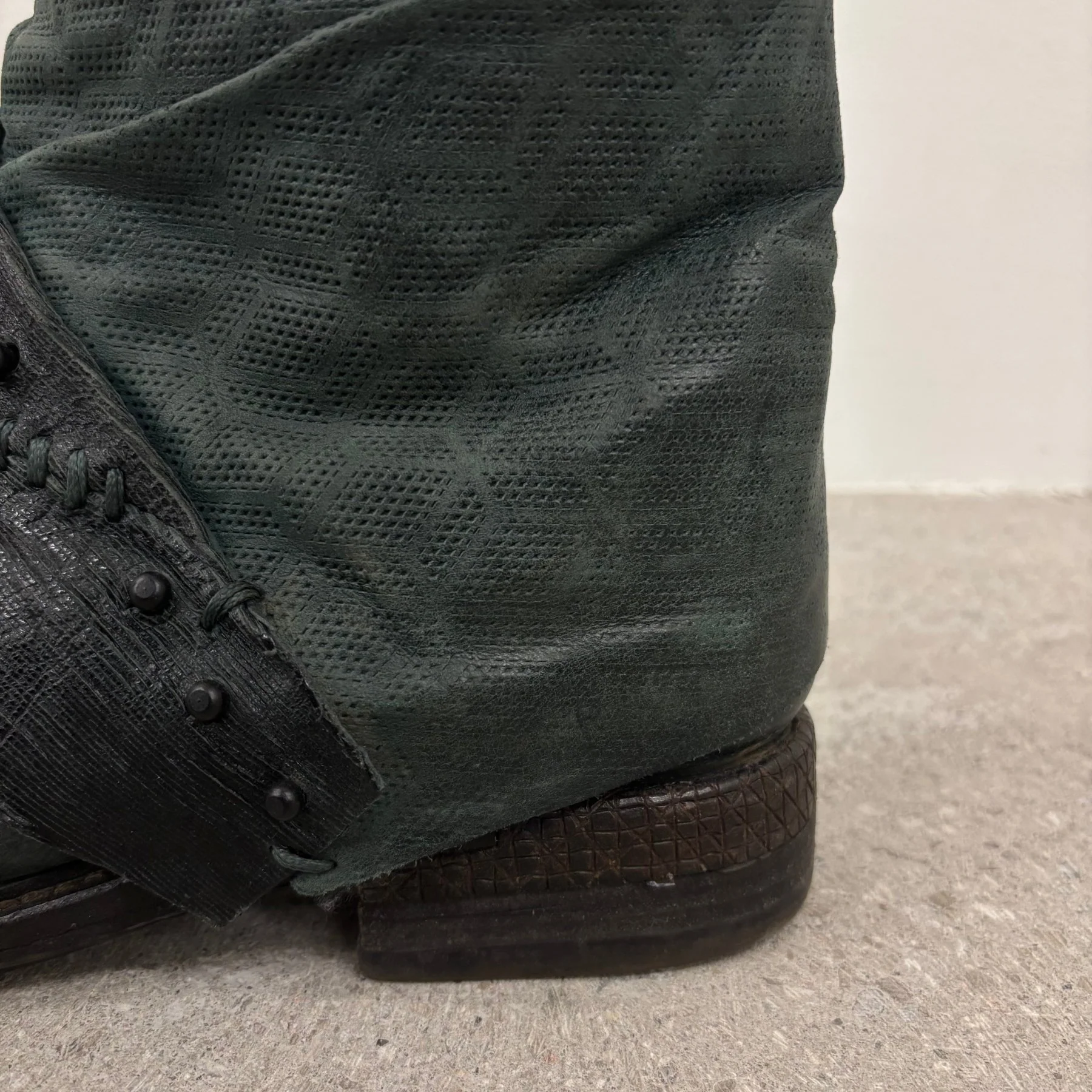 A.S. 98 Airstep Green Leather Ankle Boots - Image 7