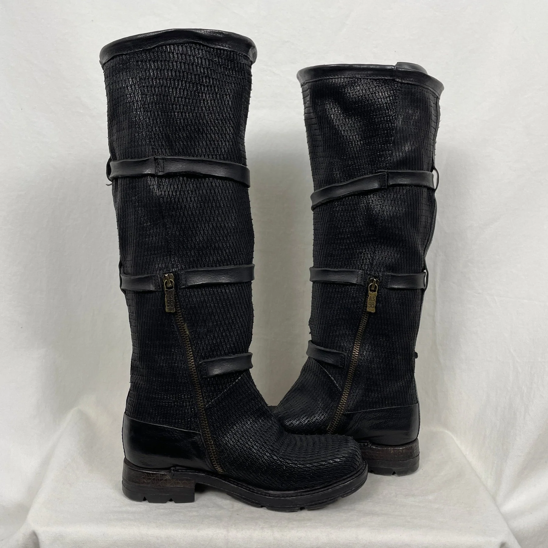 A.S.98 Buckle Strap Knee High Boots - Image 7