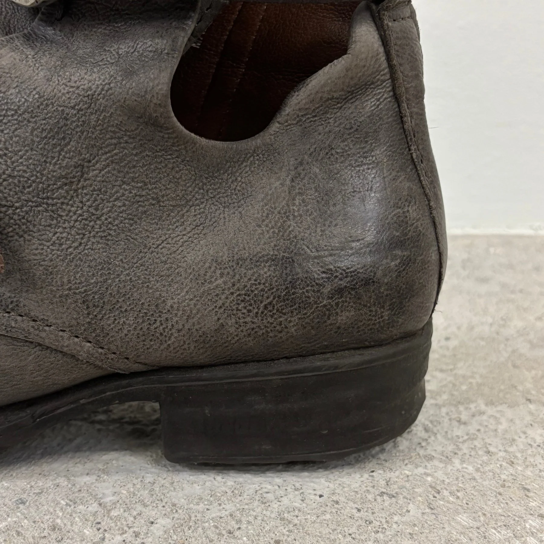 A.S. 98 Grey Buckle Leather Ankle Boots - Image 7