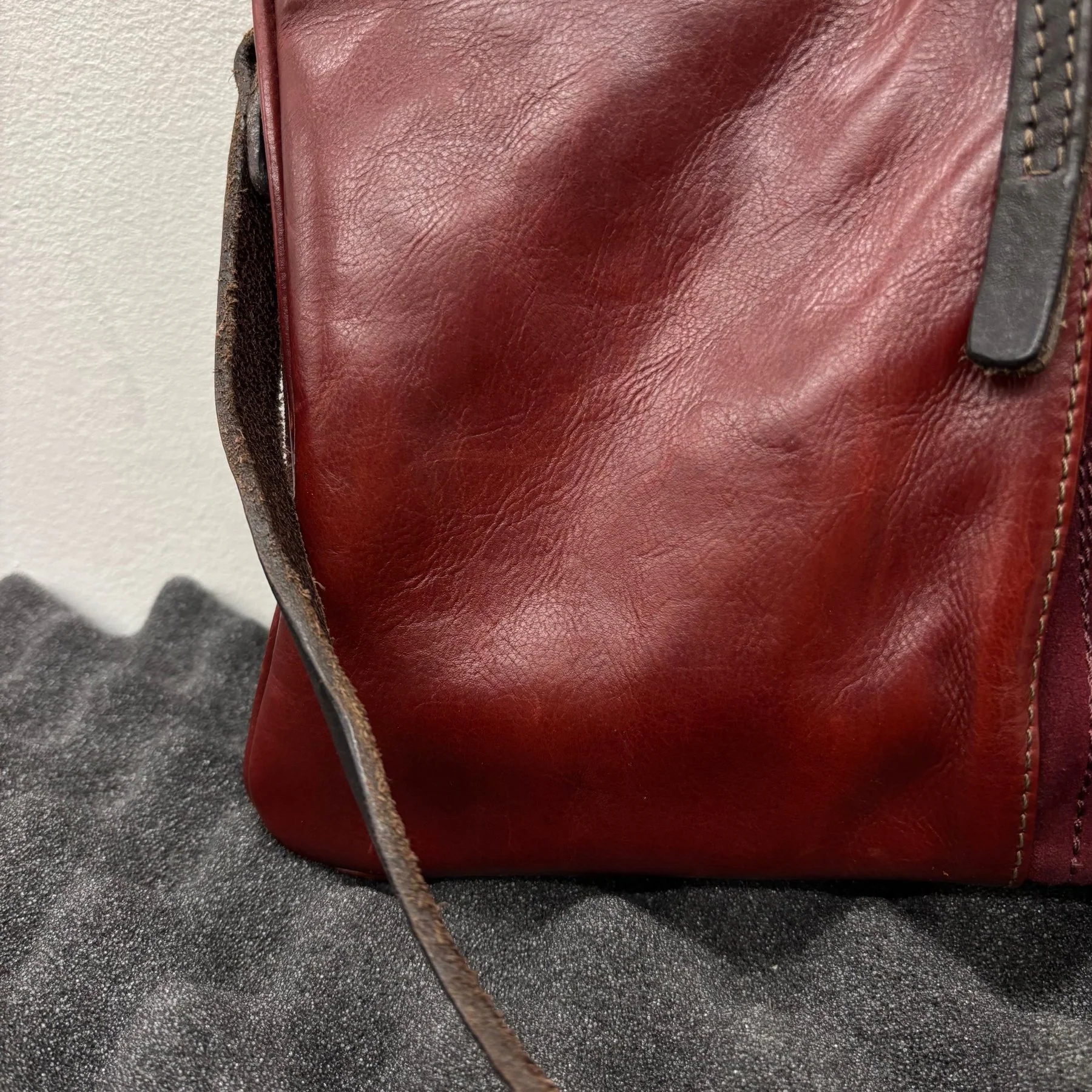 A.S.98 Red Leather Satchel Bag - Image 13