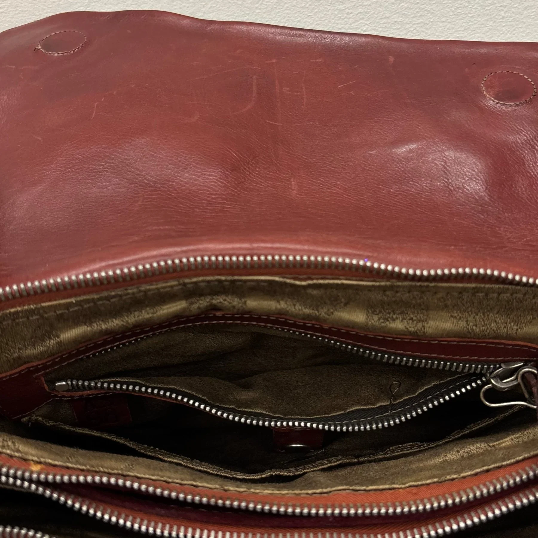 A.S.98 Red Leather Satchel Bag - Image 15