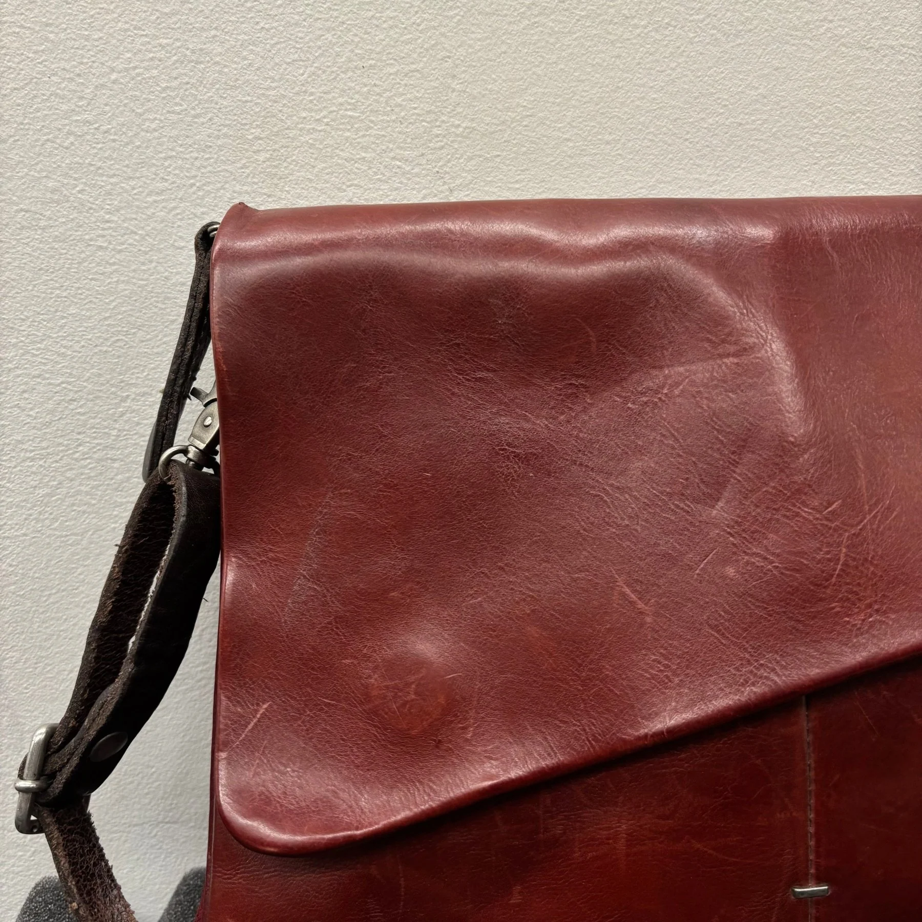 A.S.98 Red Leather Satchel Bag - Image 3