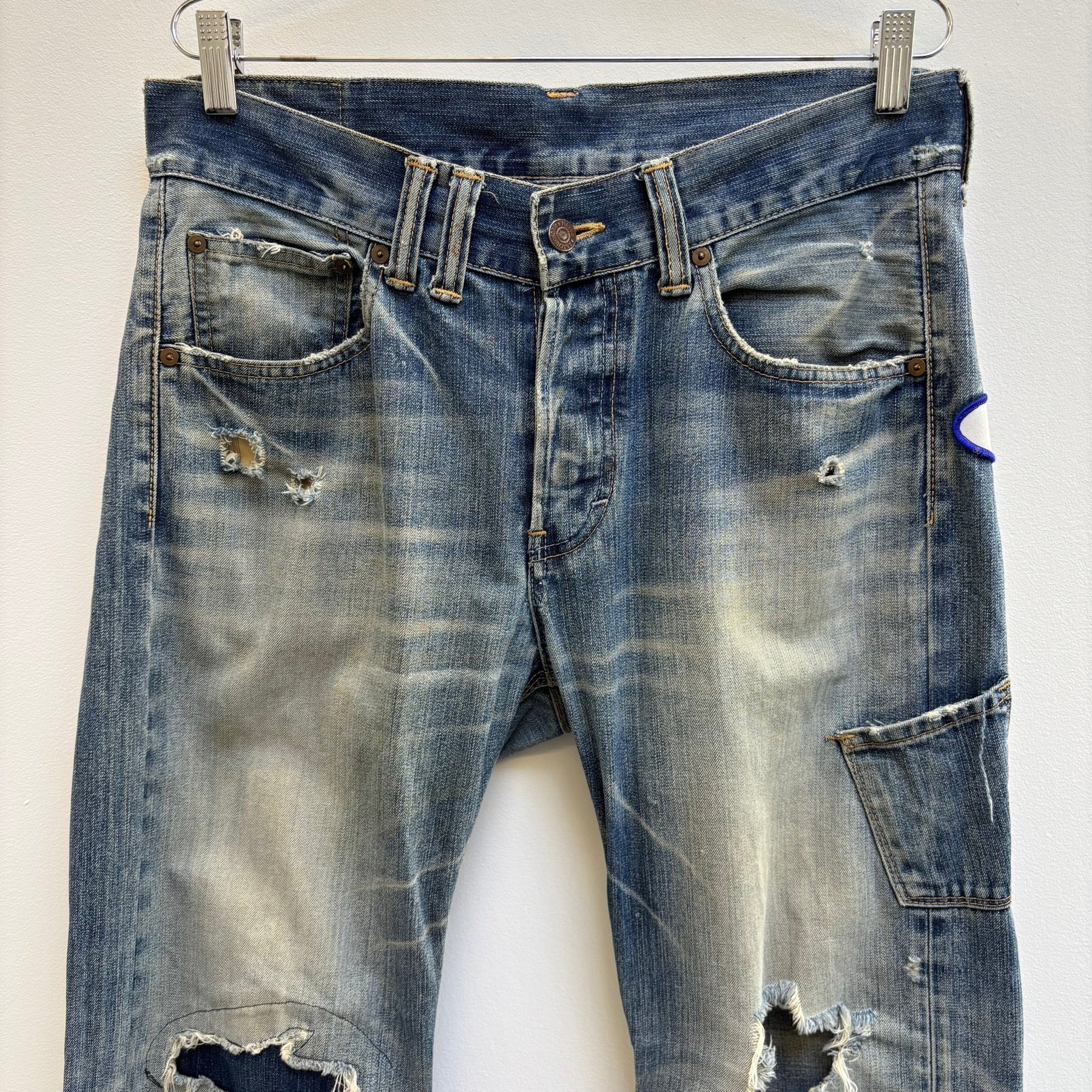 Anachronorm Distressed Patchwork Jeans - Image 3