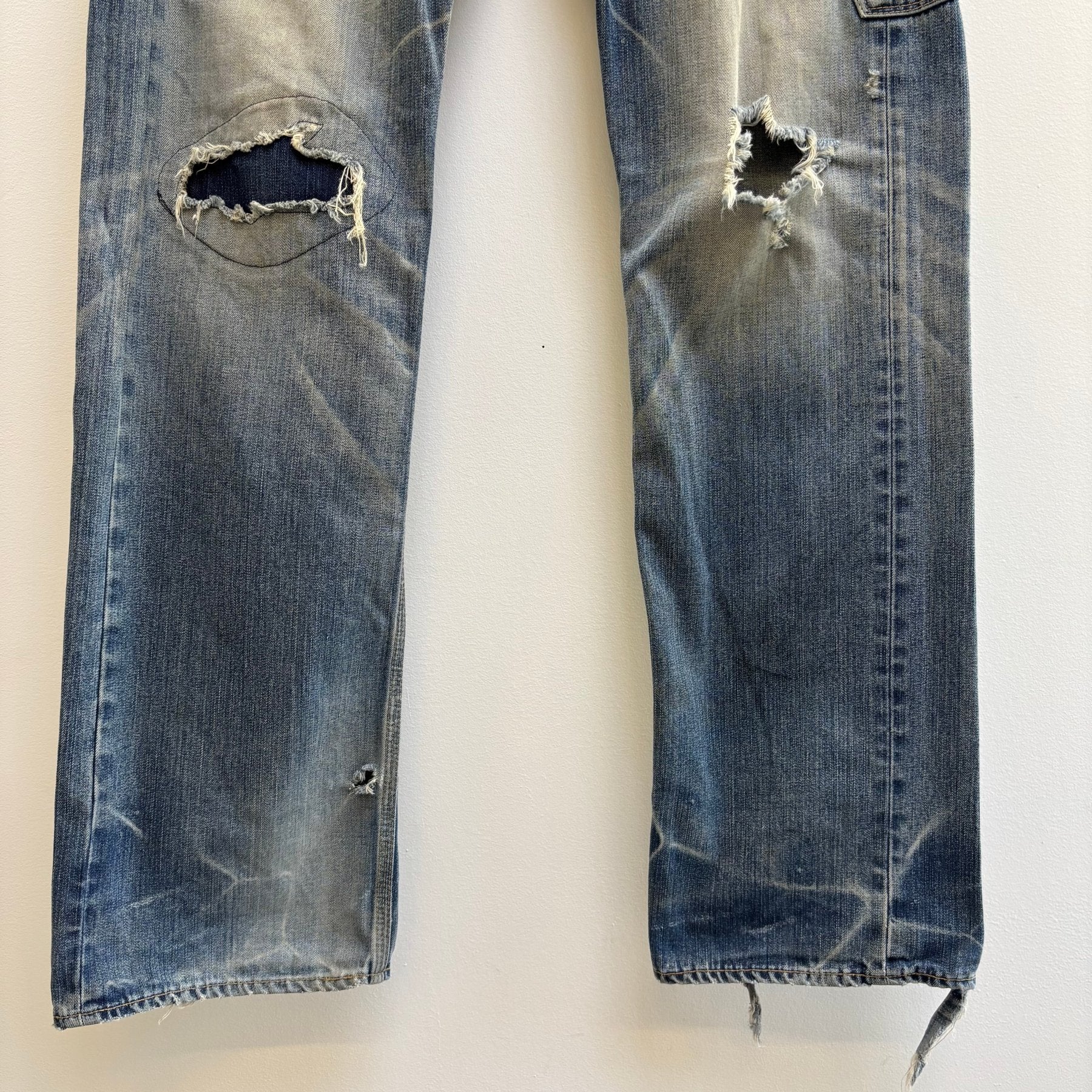 Anachronorm Distressed Patchwork Jeans - Image 4