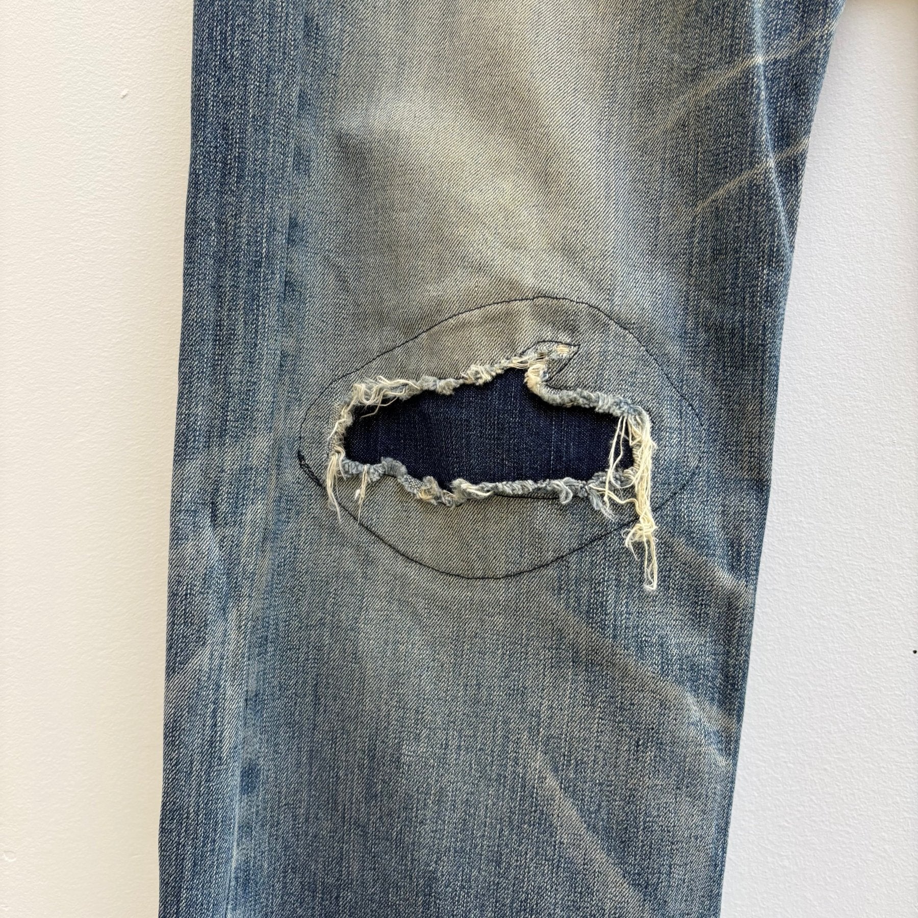 Anachronorm Distressed Patchwork Jeans - Image 5