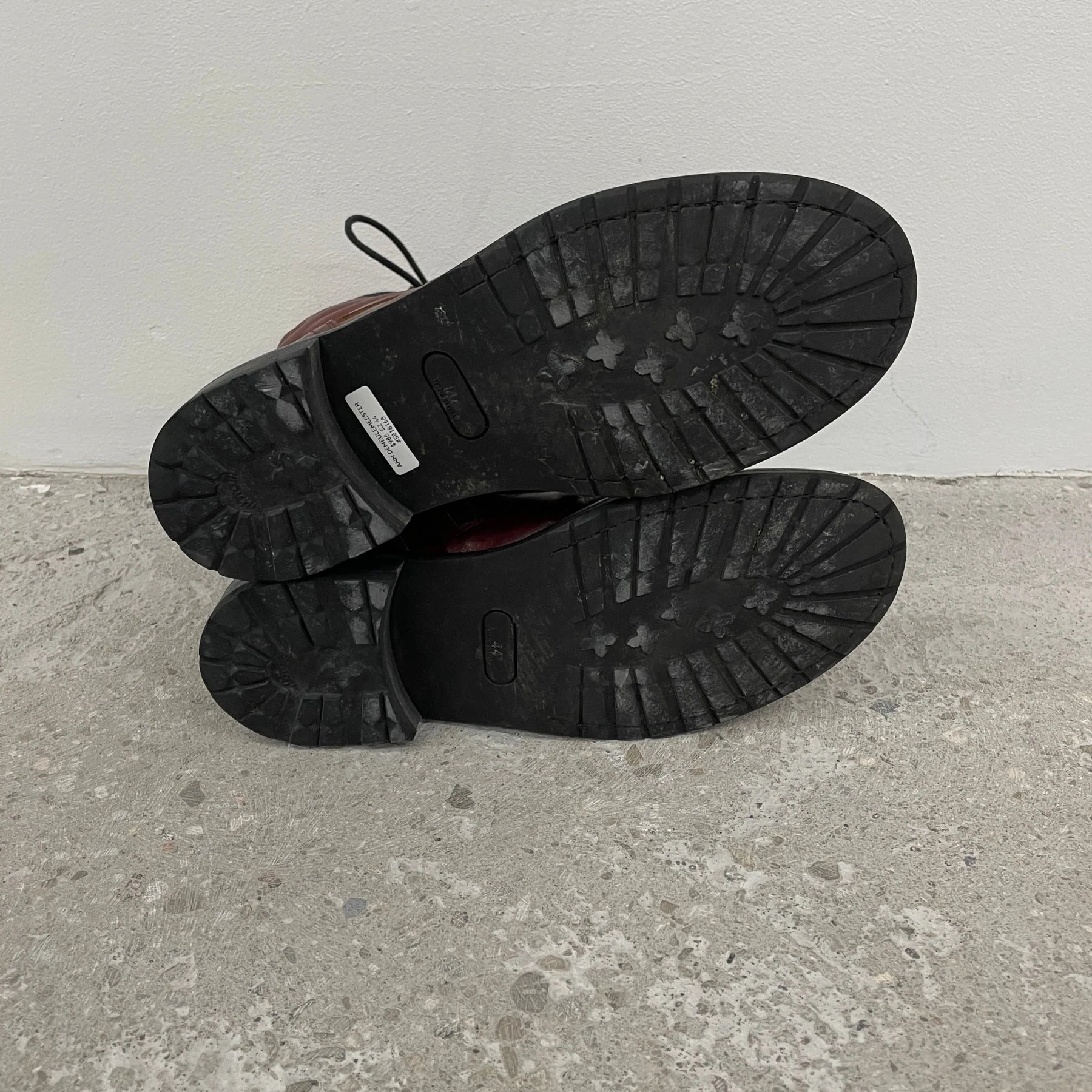 Ann Demeulemeester Blood Red Leather Combat Boots - Image 9