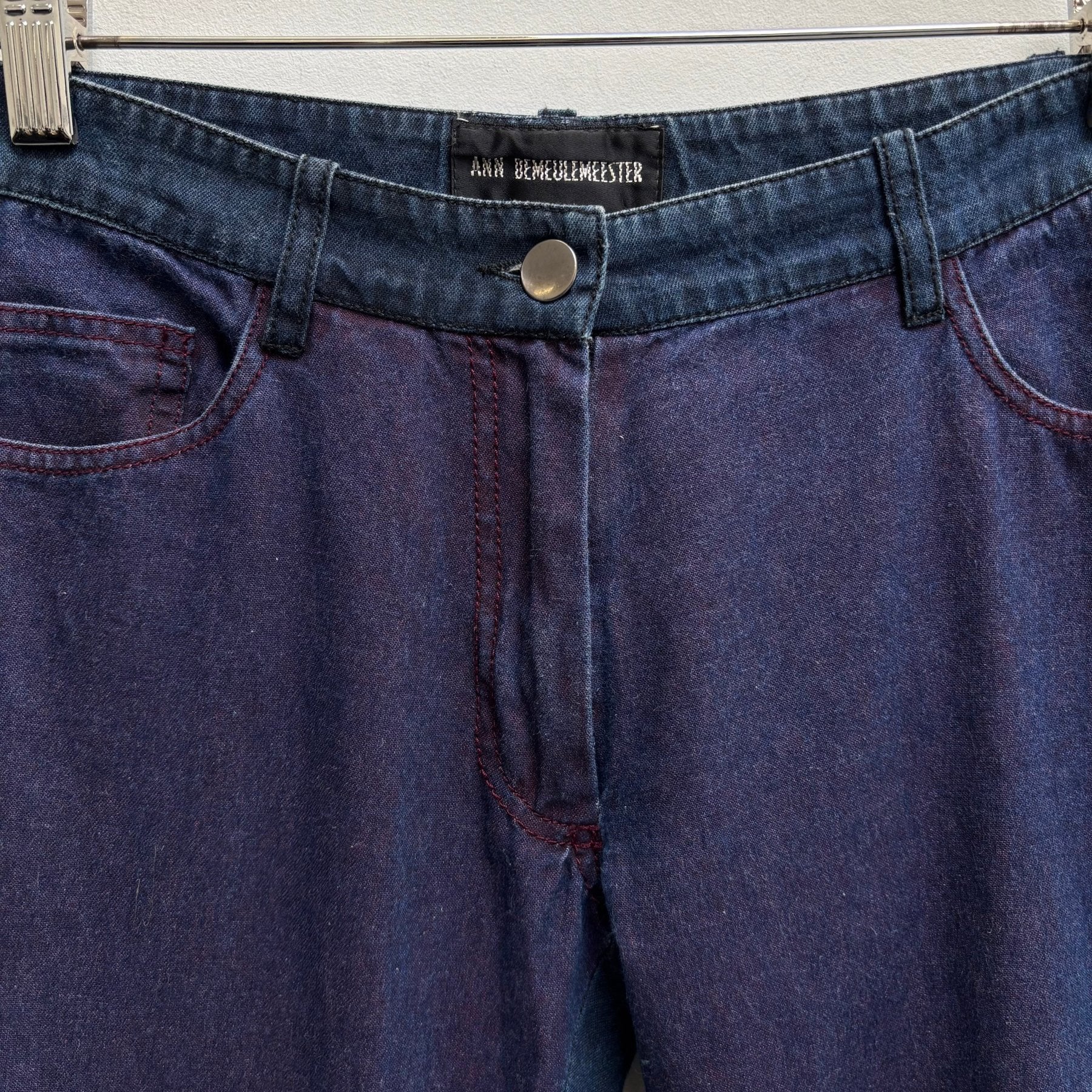 Ann Demeulemeester Front Dye Wide Leg Jeans - Image 6