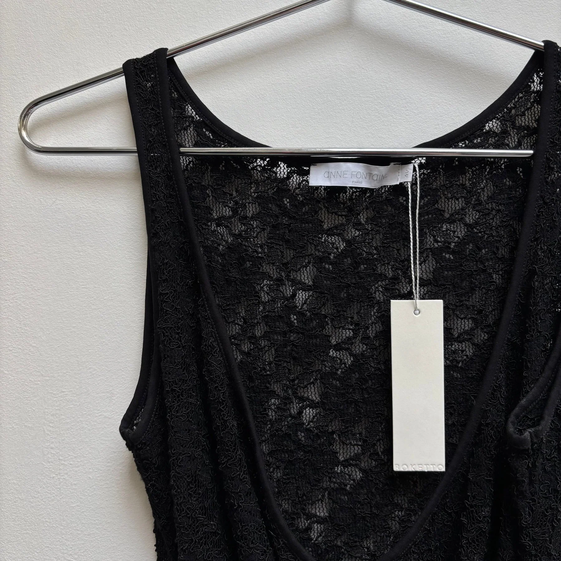 Anne Fontaine Lace Front Wrap Tank Top - Image 3