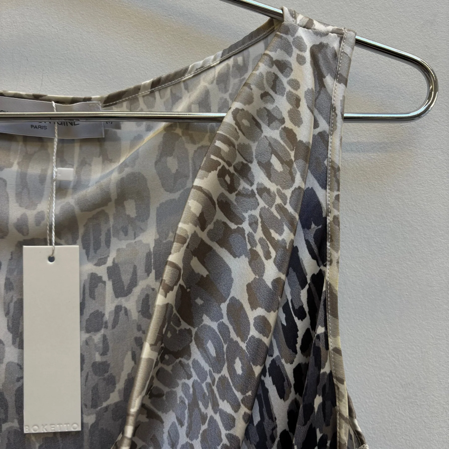 Anne Fontaine Patterned Silk Drape Neck Top - Image 4