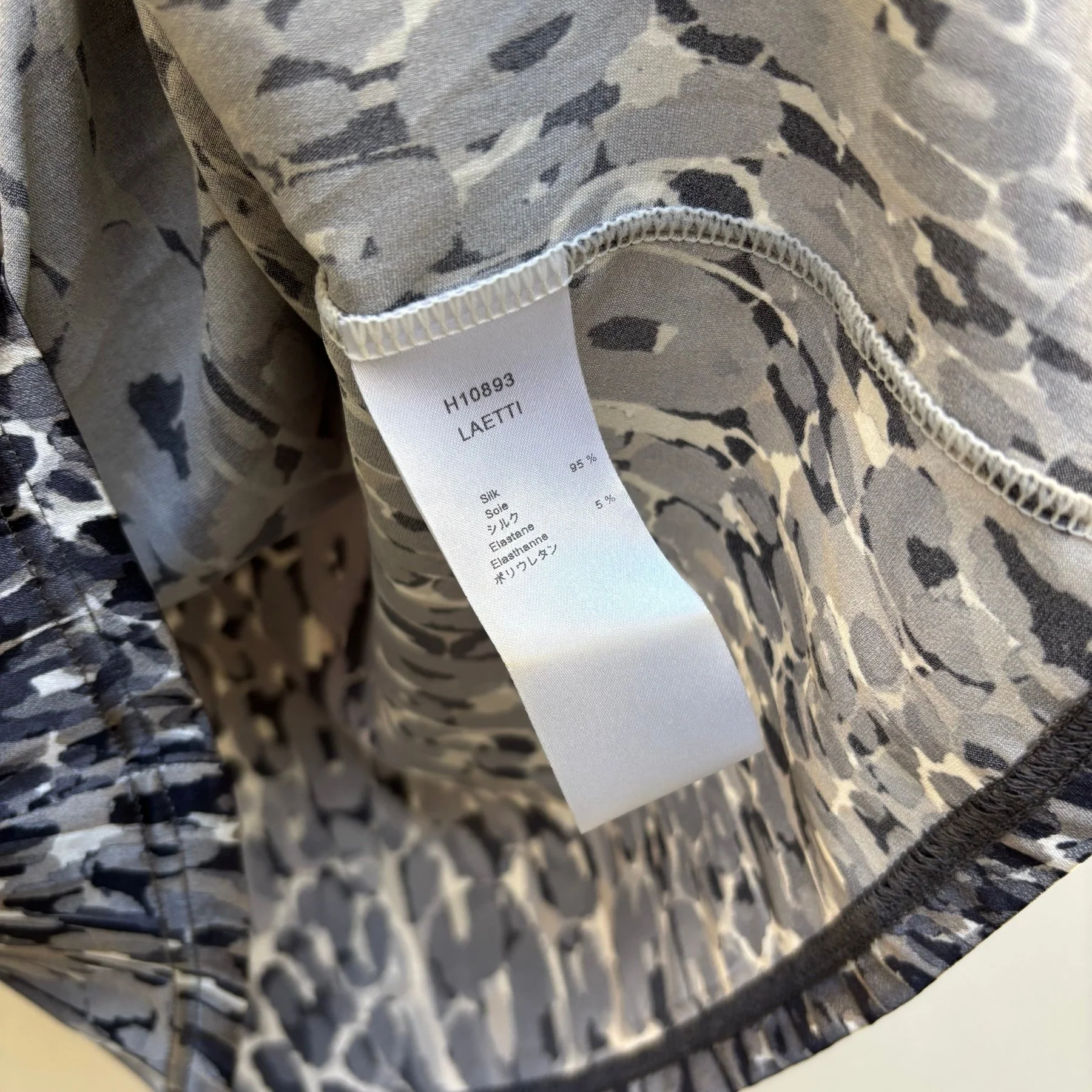Anne Fontaine Patterned Silk Drape Neck Top - Image 9