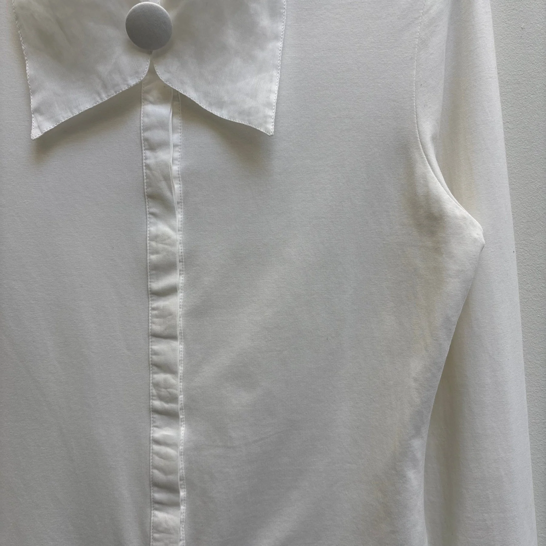 Anne Fontaine Pointed Collar Button Up Blouse - Image 4
