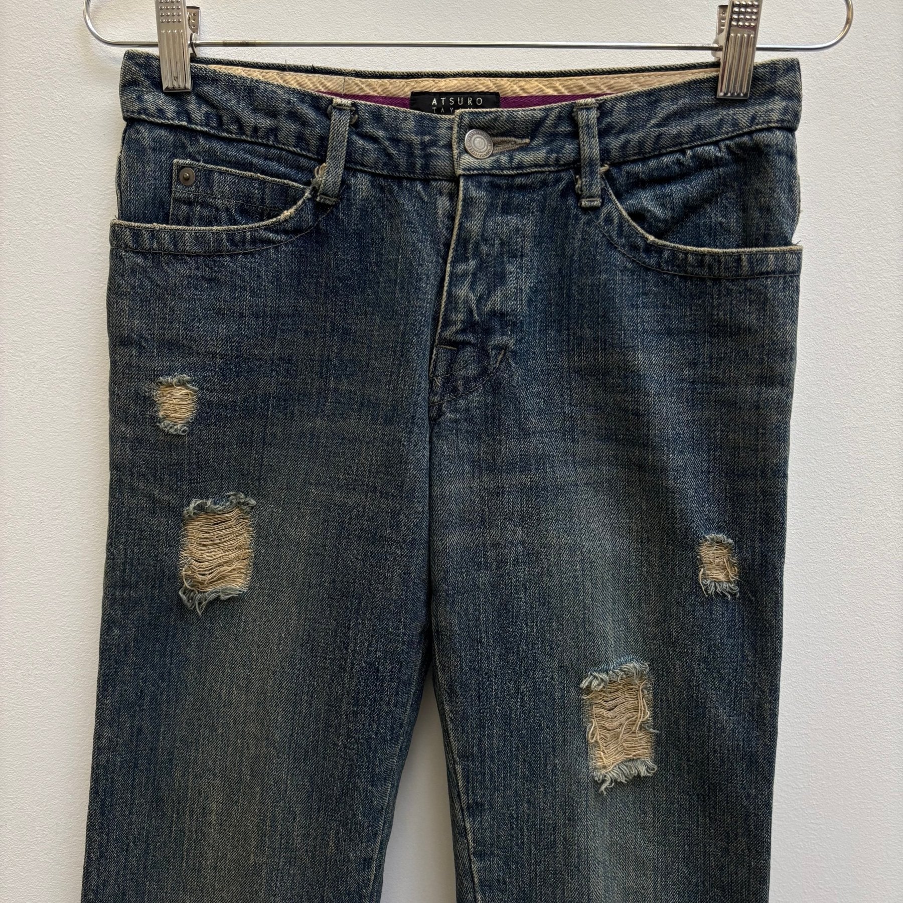 Atsuro Tayama Faded Distressed Flare Jeans - Image 3