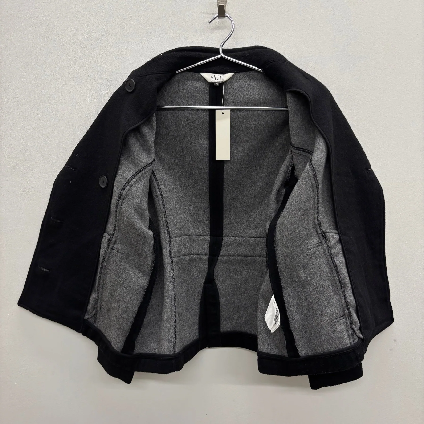 Atsuro Tayama Wool Double Breasted Peacoat - Image 13