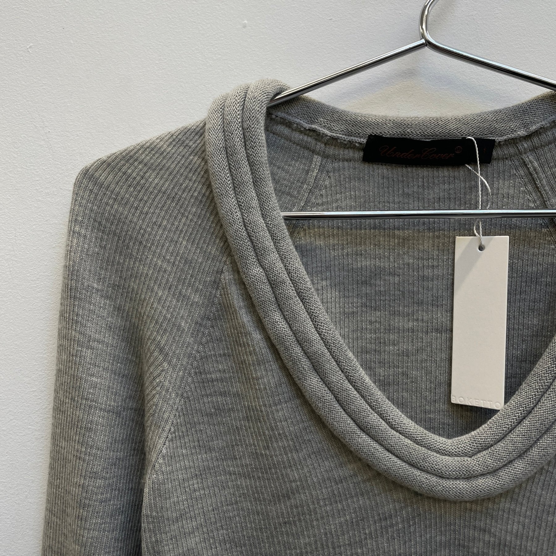AW07 Undercover “Knit” Rolled V-Neck Longsleeve Undercover - Image 4