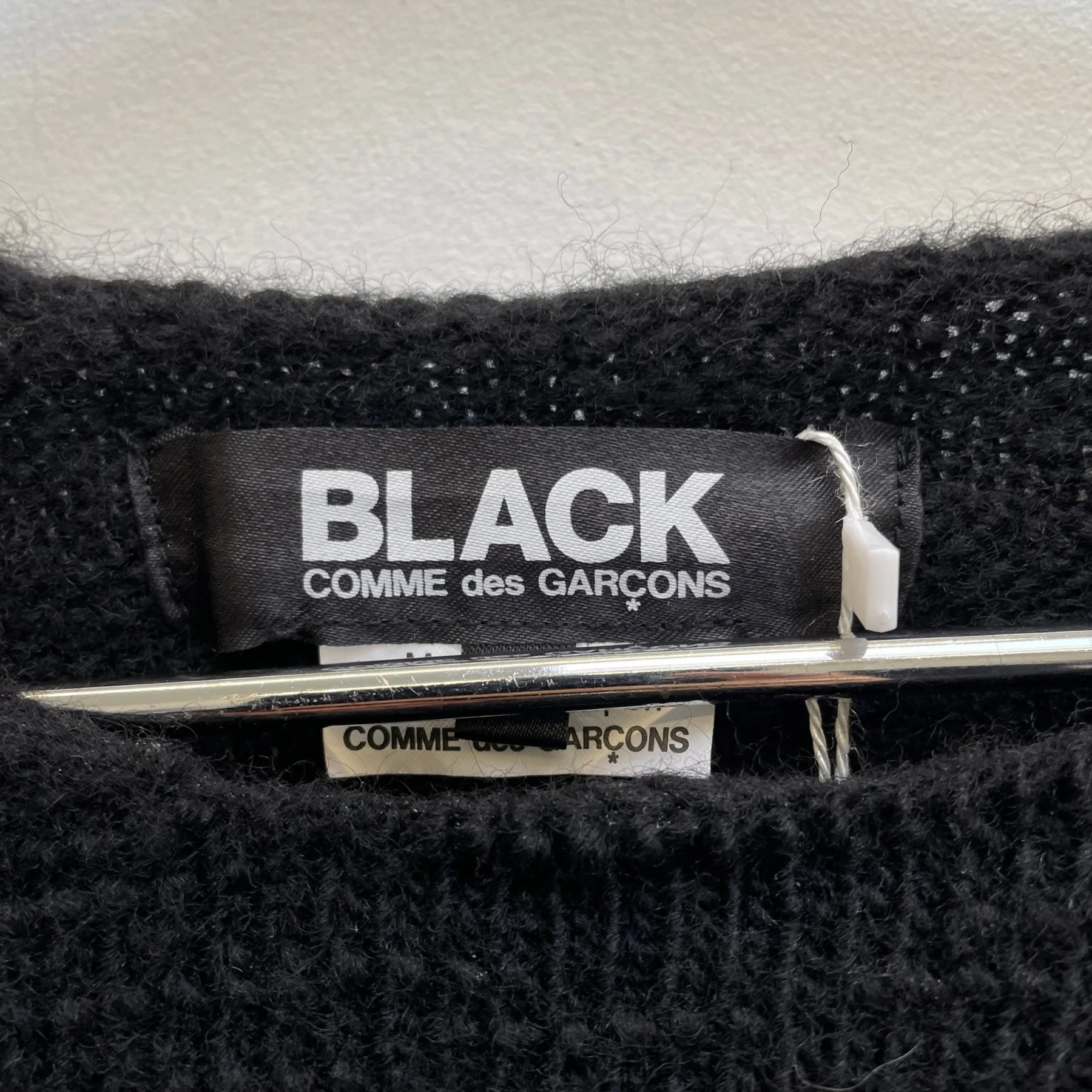 AW23 Comme Des Garçons BLACK Distressed Wool Sweater - Image 11