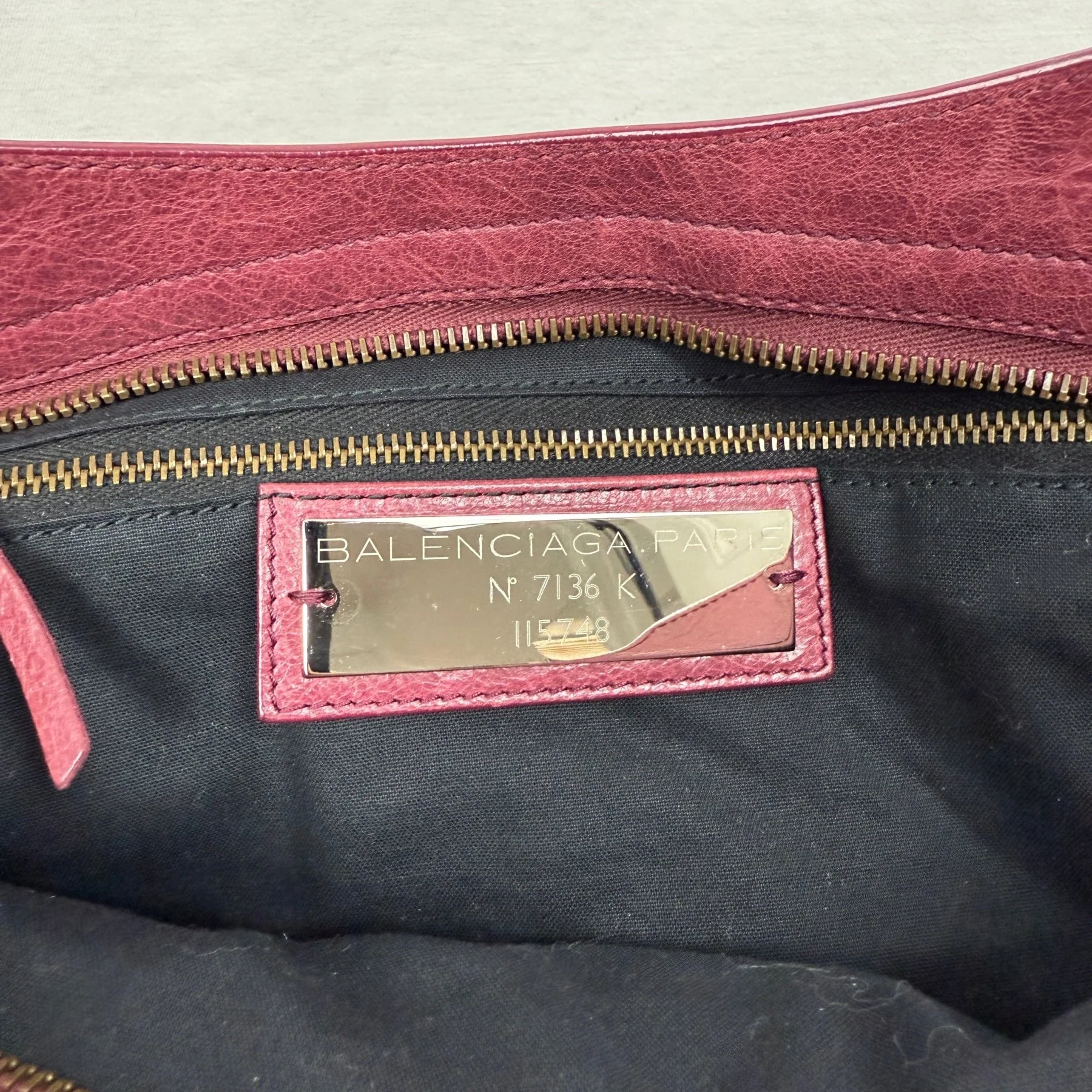 FW12 Balenciaga City Bag Wine Red - Image 12