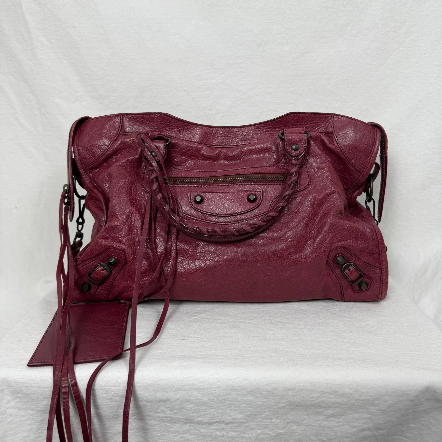 FW12 Balenciaga City Bag Wine Red - Image 3
