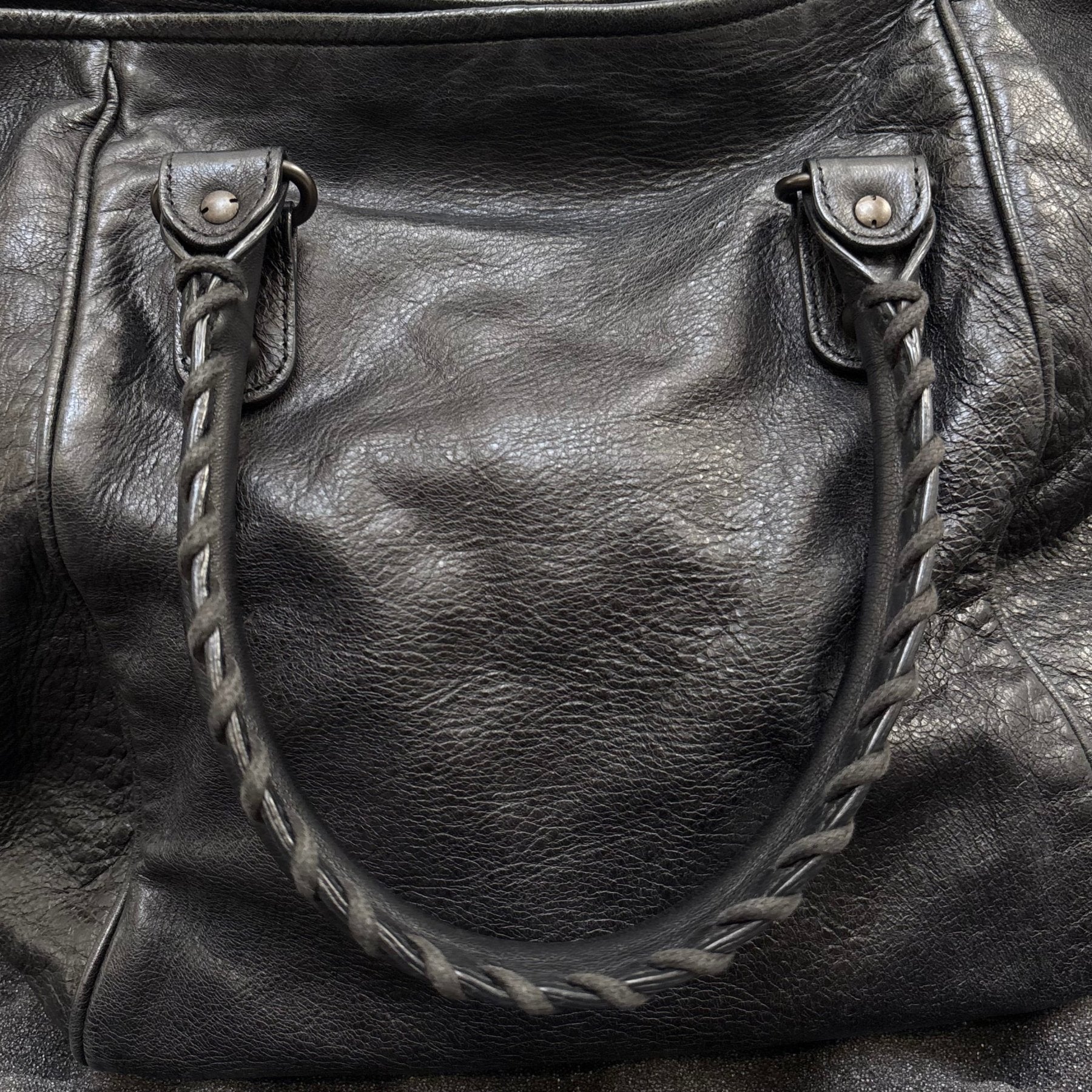 Balenciaga Leather Sunday Editors Leather Handbag - Image 11