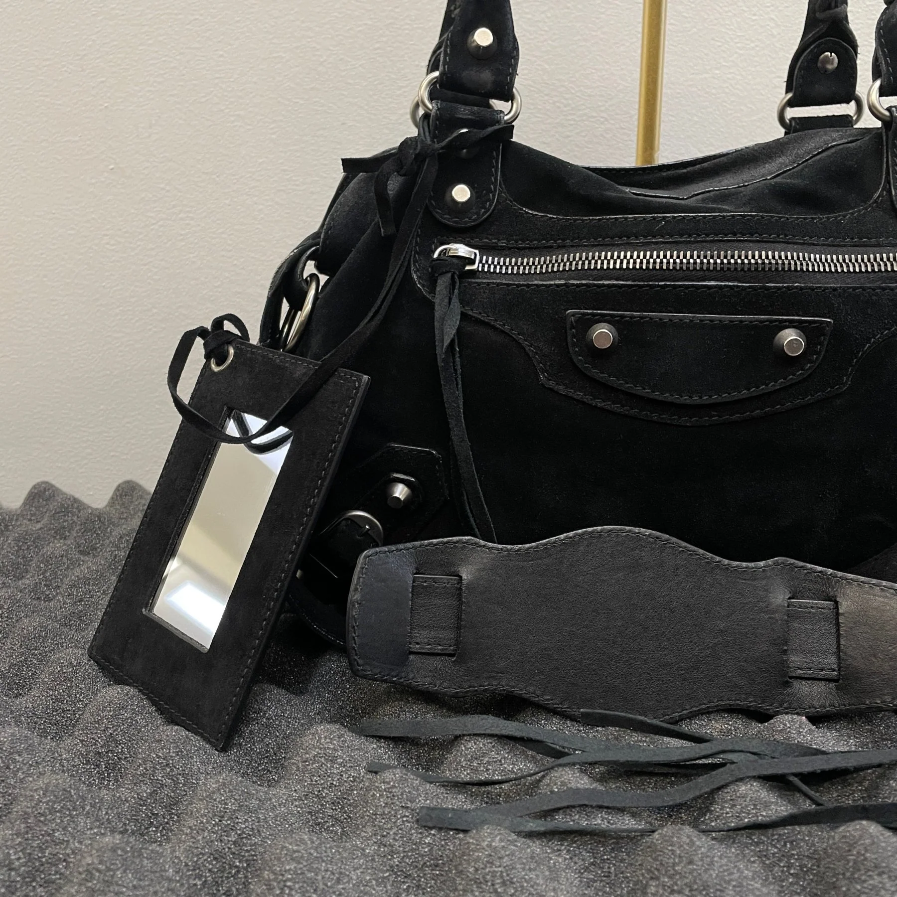 Balenciaga Town Bag by Nicholas Ghesquiere in Black Suede - Image 3
