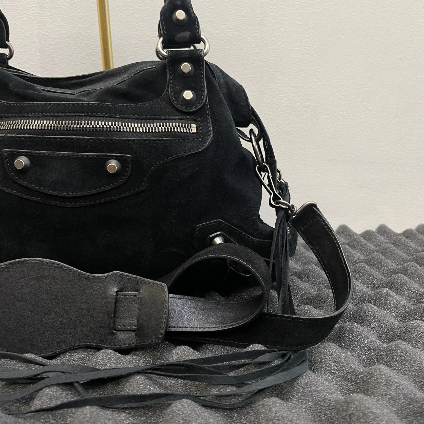 Balenciaga Town Bag by Nicholas Ghesquiere in Black Suede - Image 4