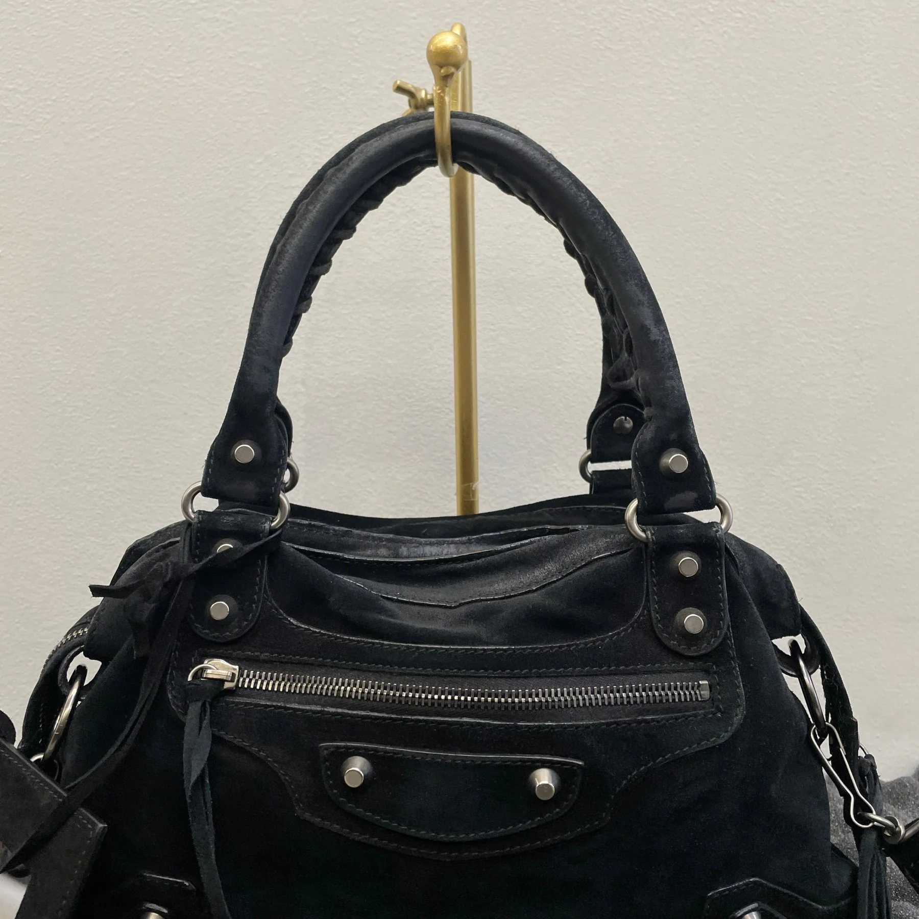 Balenciaga Town Bag by Nicholas Ghesquiere in Black Suede - Image 5