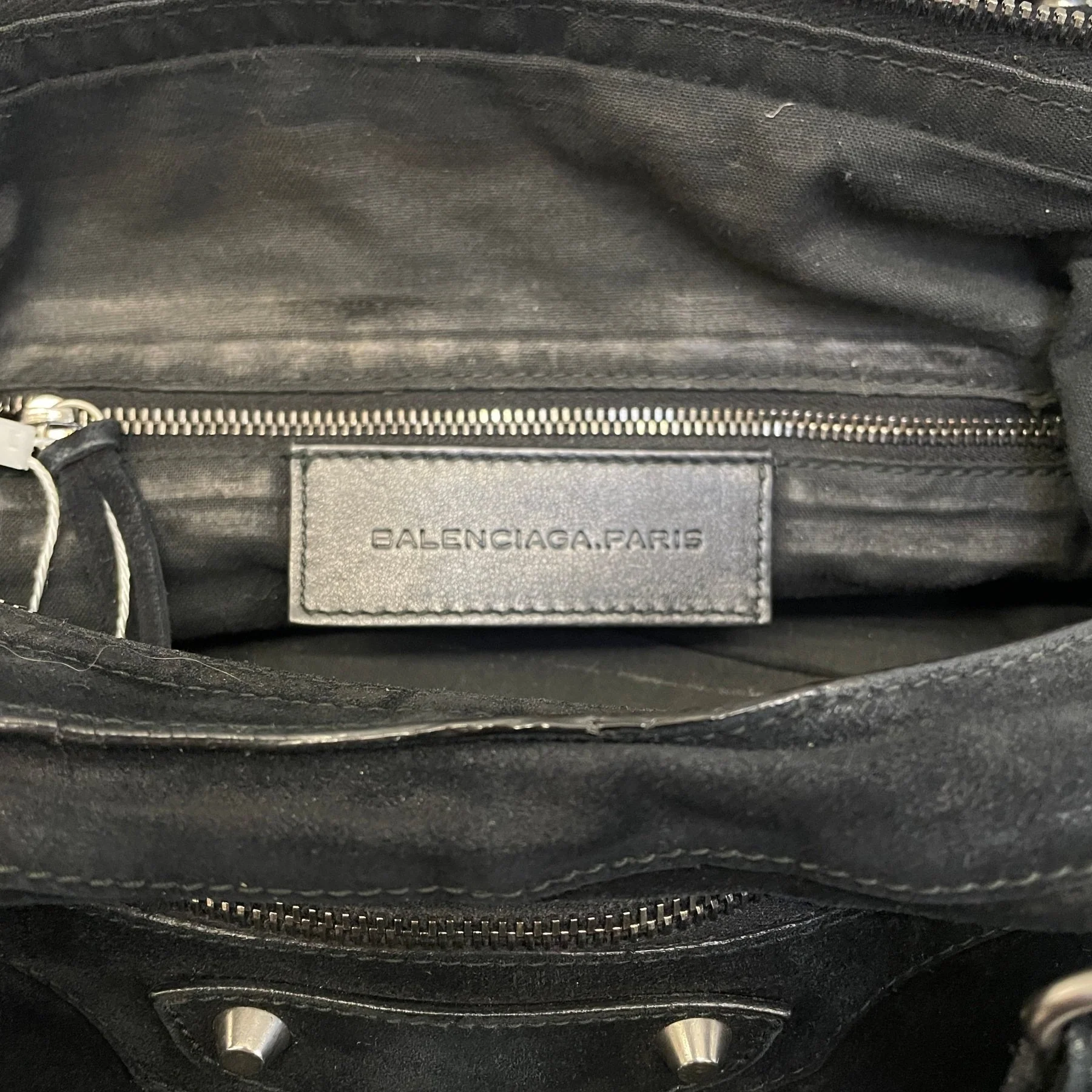 Balenciaga Town Bag by Nicholas Ghesquiere in Black Suede - Image 9