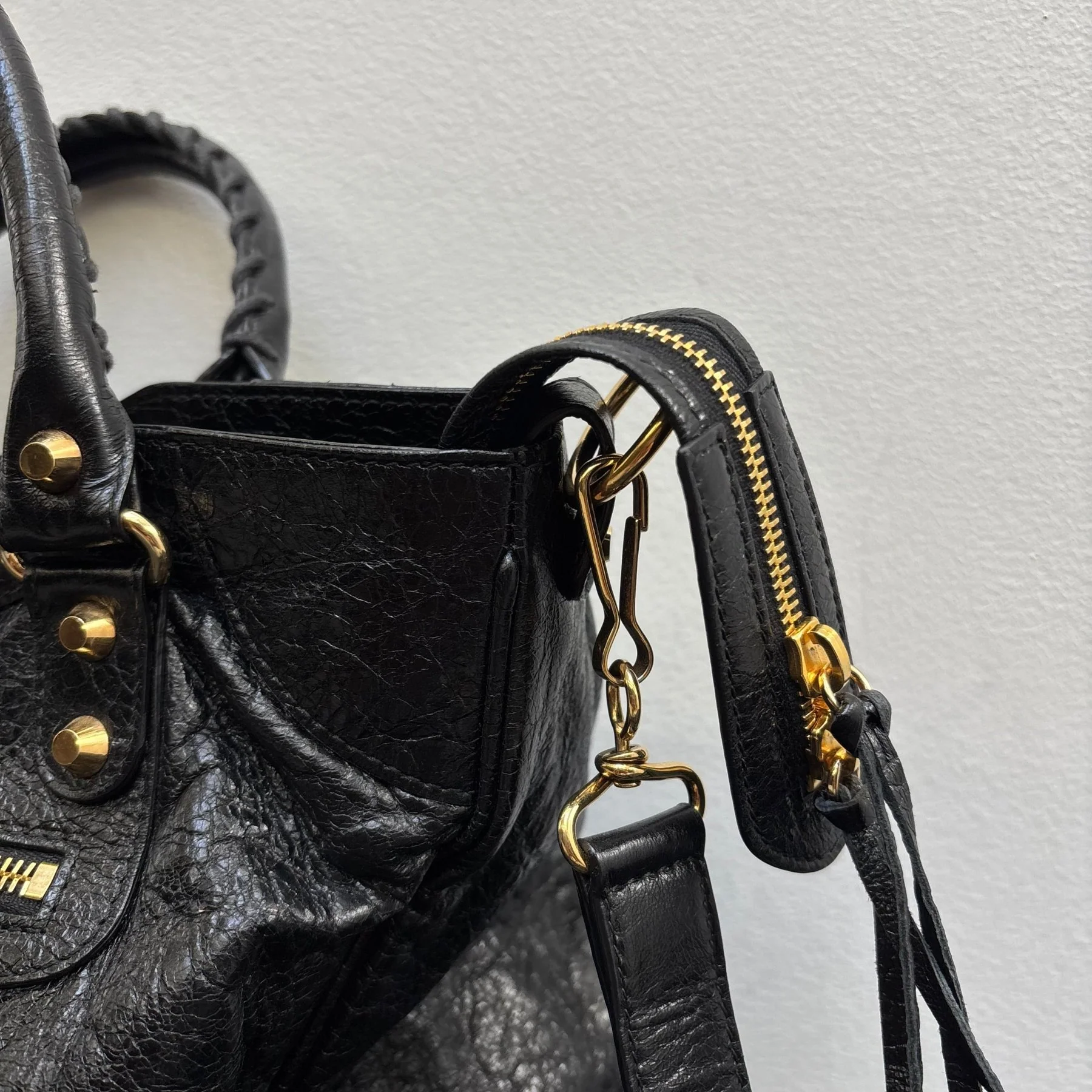 Balenciaga Velo Motocross Leather Handbag - Image 8