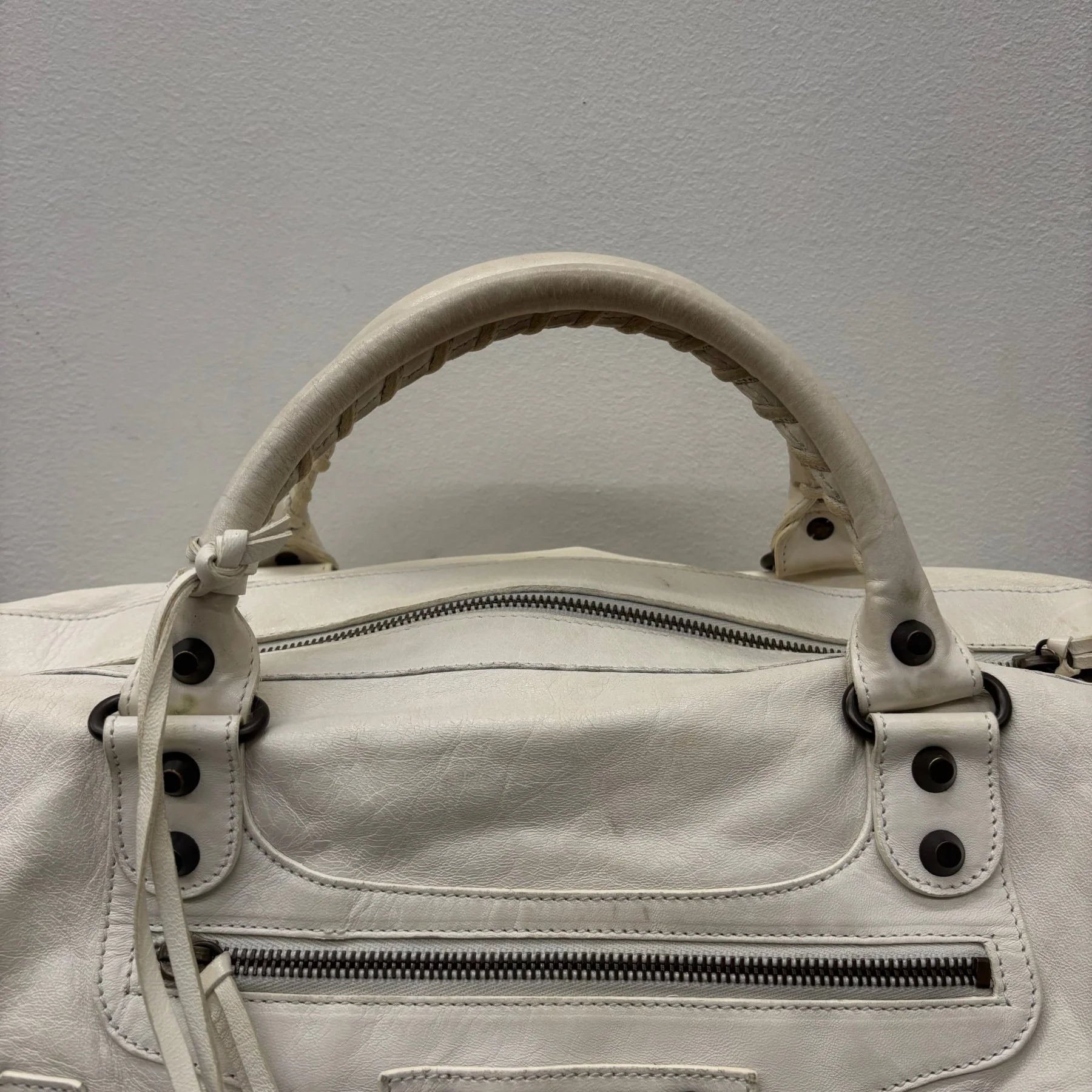 Balenciaga White Twiggy Leather Bag - Image 4