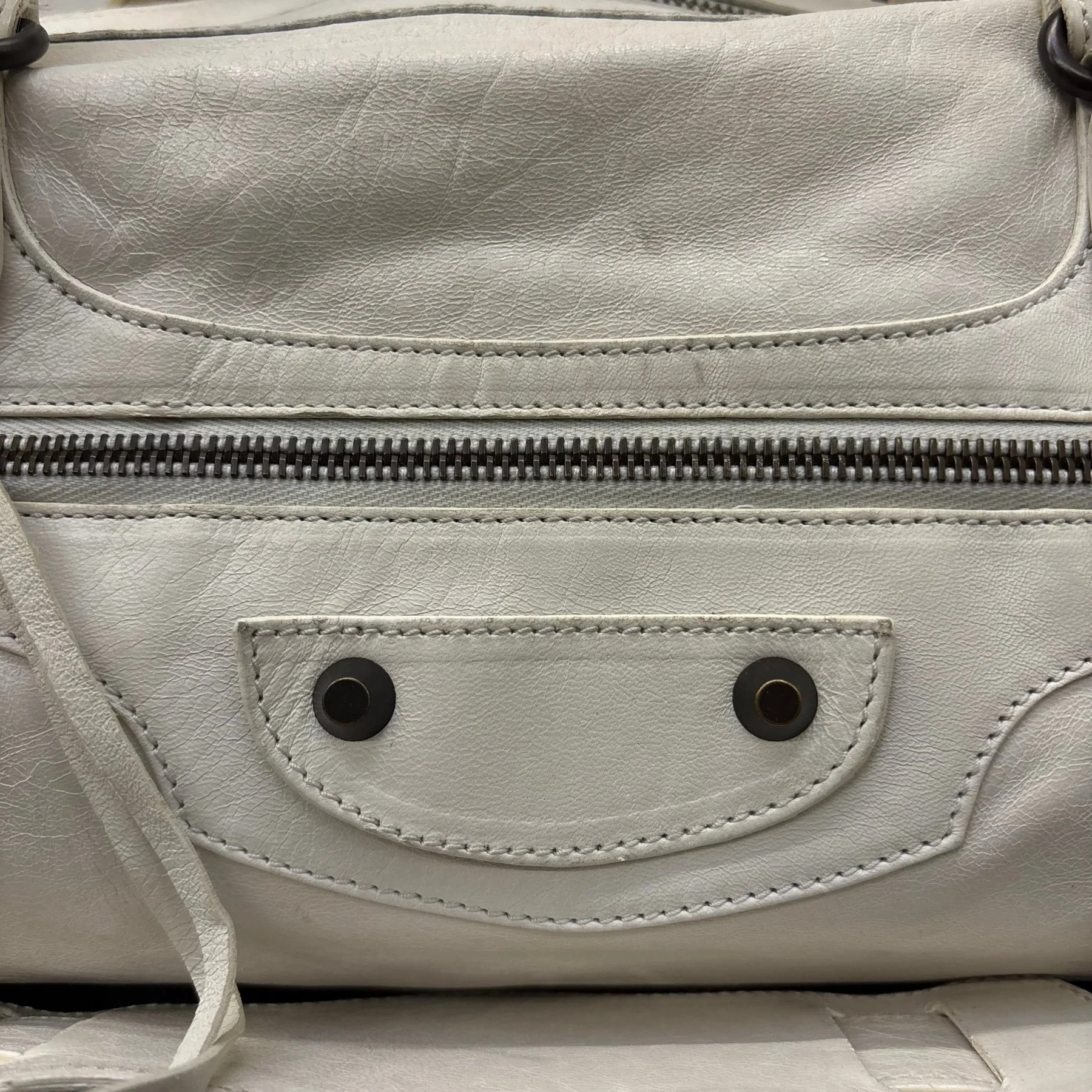 Balenciaga White Twiggy Leather Bag - Image 6
