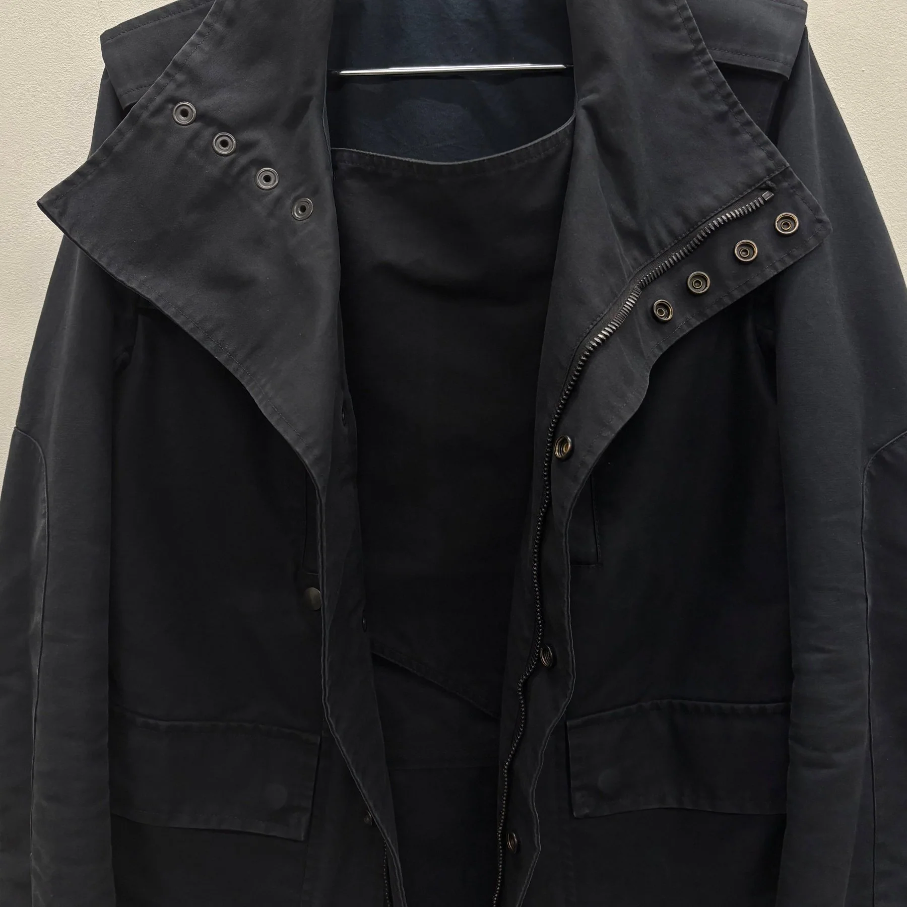 Balmain Biker Parka High Collar Jacket - Image 12