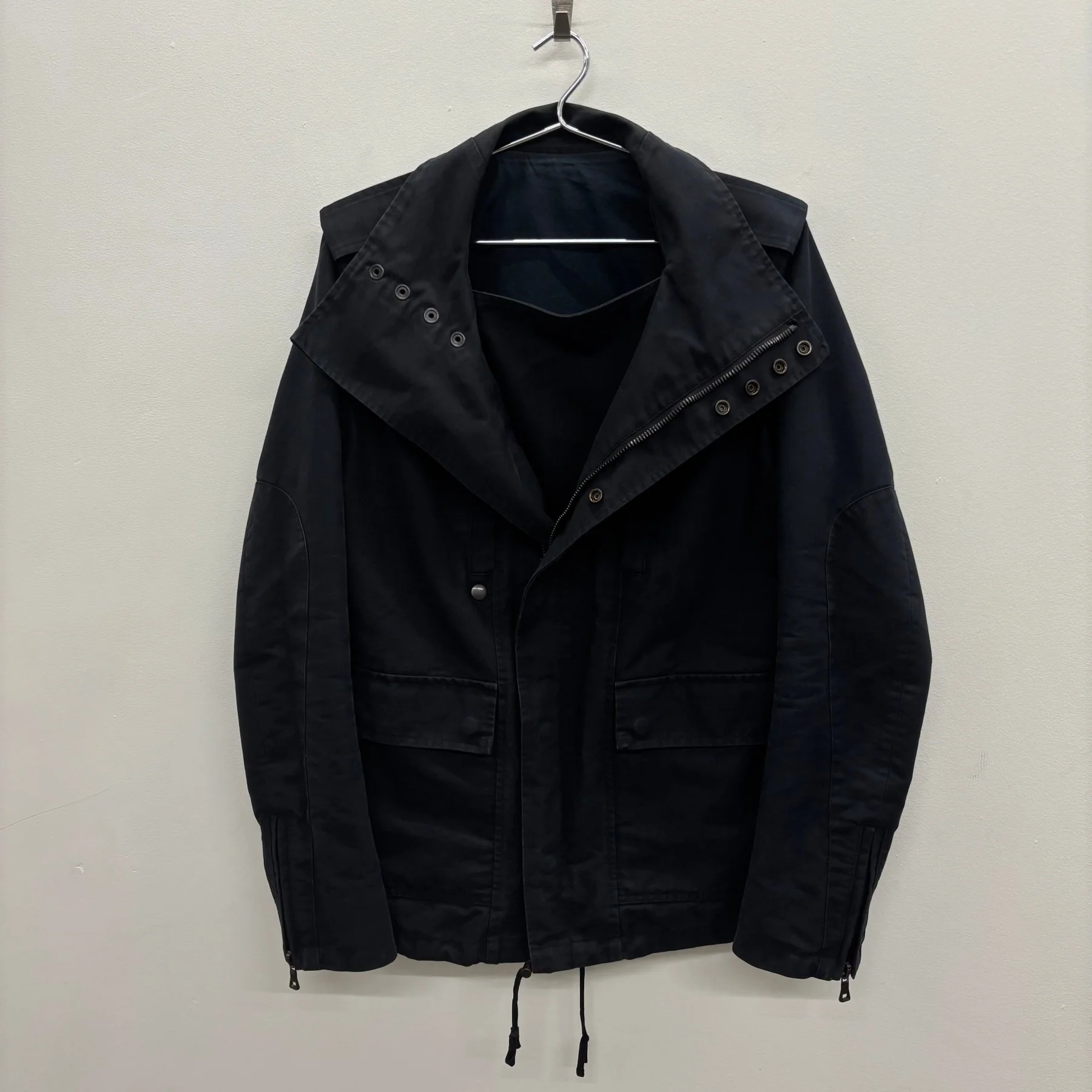 Balmain Biker Parka High Collar Jacket - Image 8